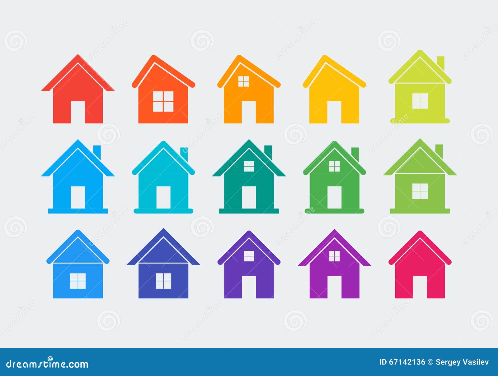 15 colored house icons stock vector. Illustration of home - 67142136