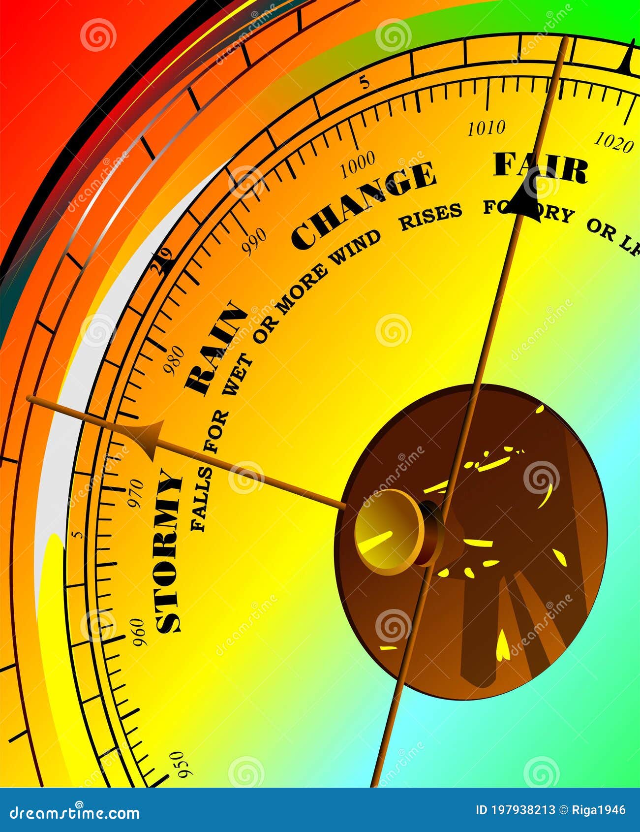 Colored Illustration of Barometer. Stock Vector Illustration of