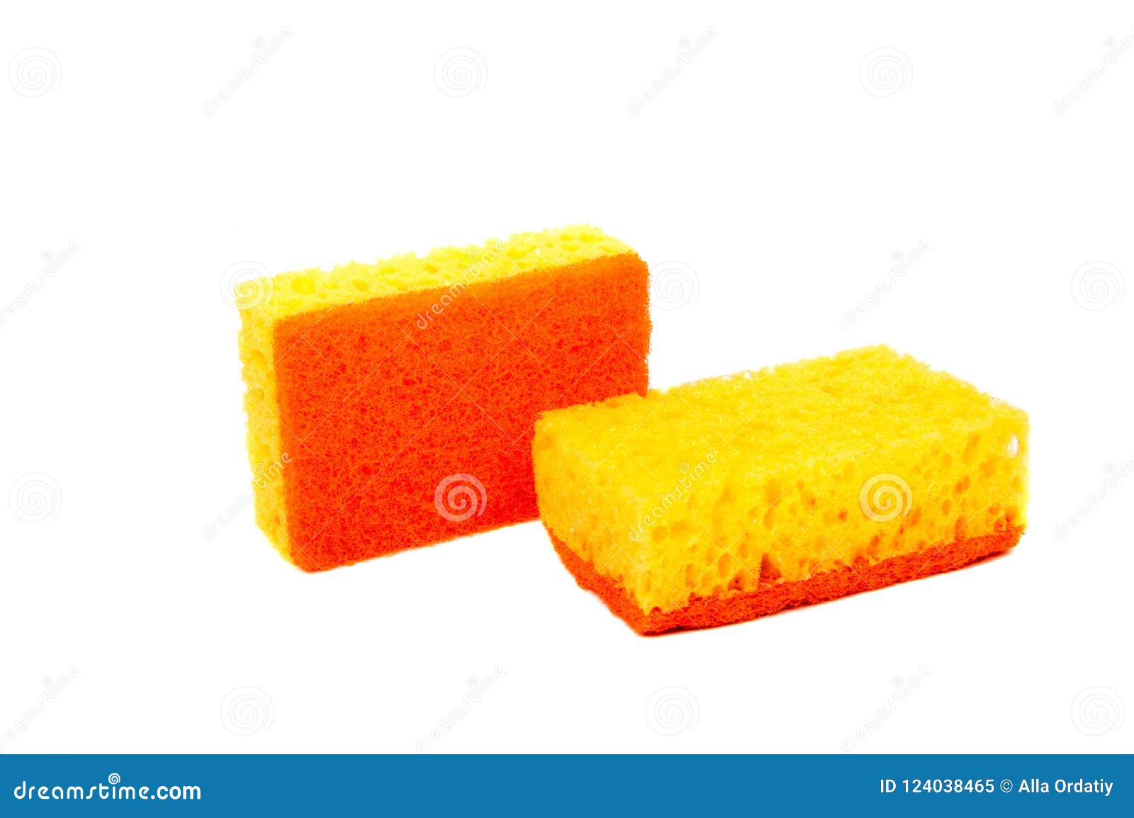 Colored Kitchen Sponges Isolated on White Background.. Stock Image