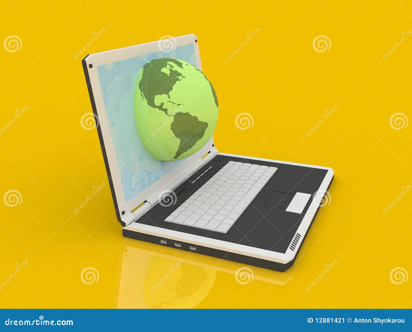 Colored laptop stock illustration. Illustration of screen 12881421