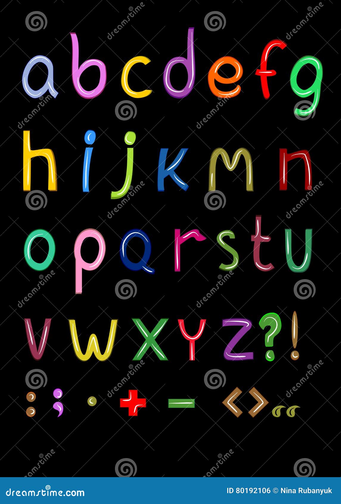 Colored Letters of the Alphabet Vector Illustration Stock Vector ...