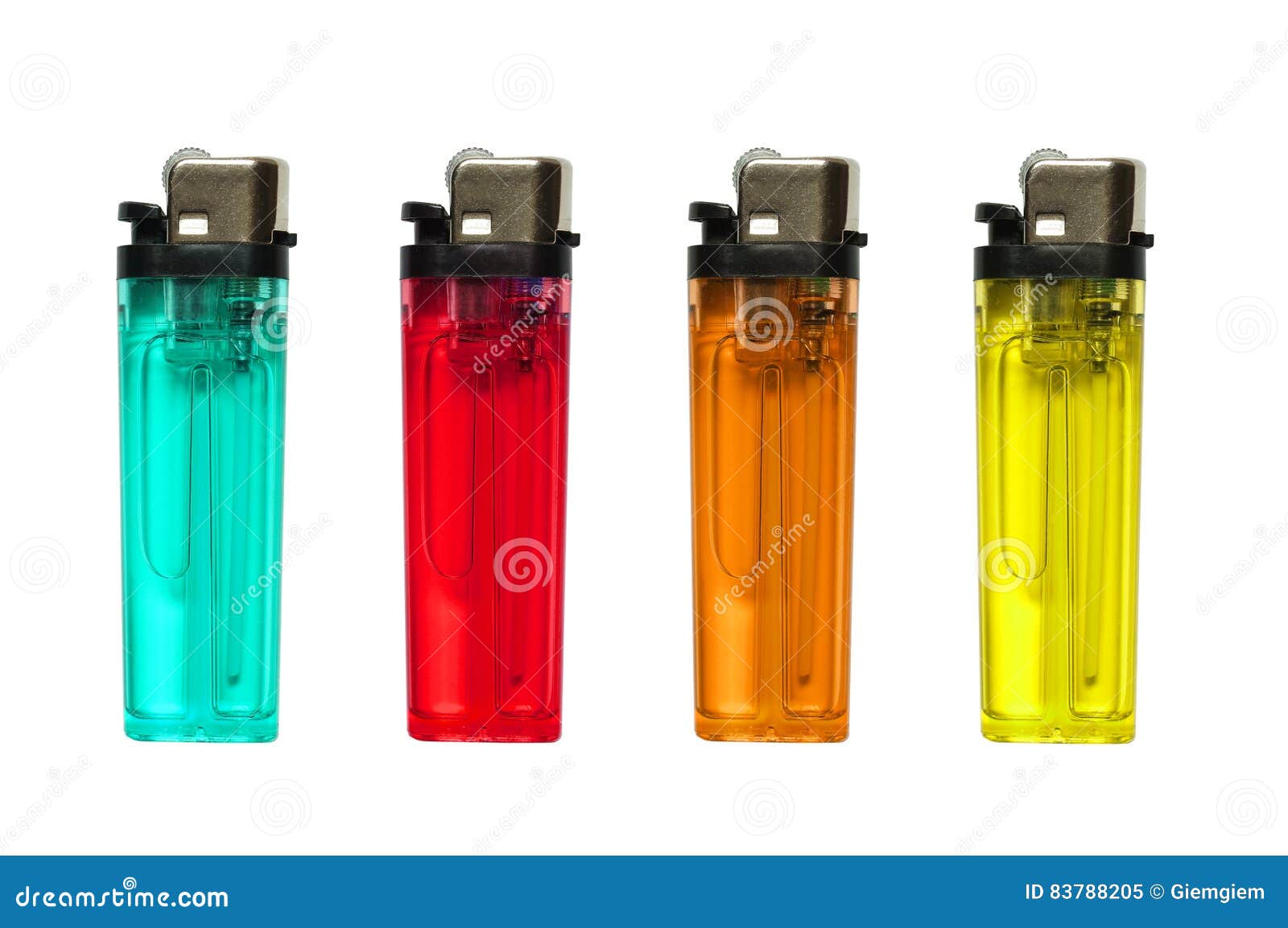 Colored lighters isolated stock image. Image of group - 83788205