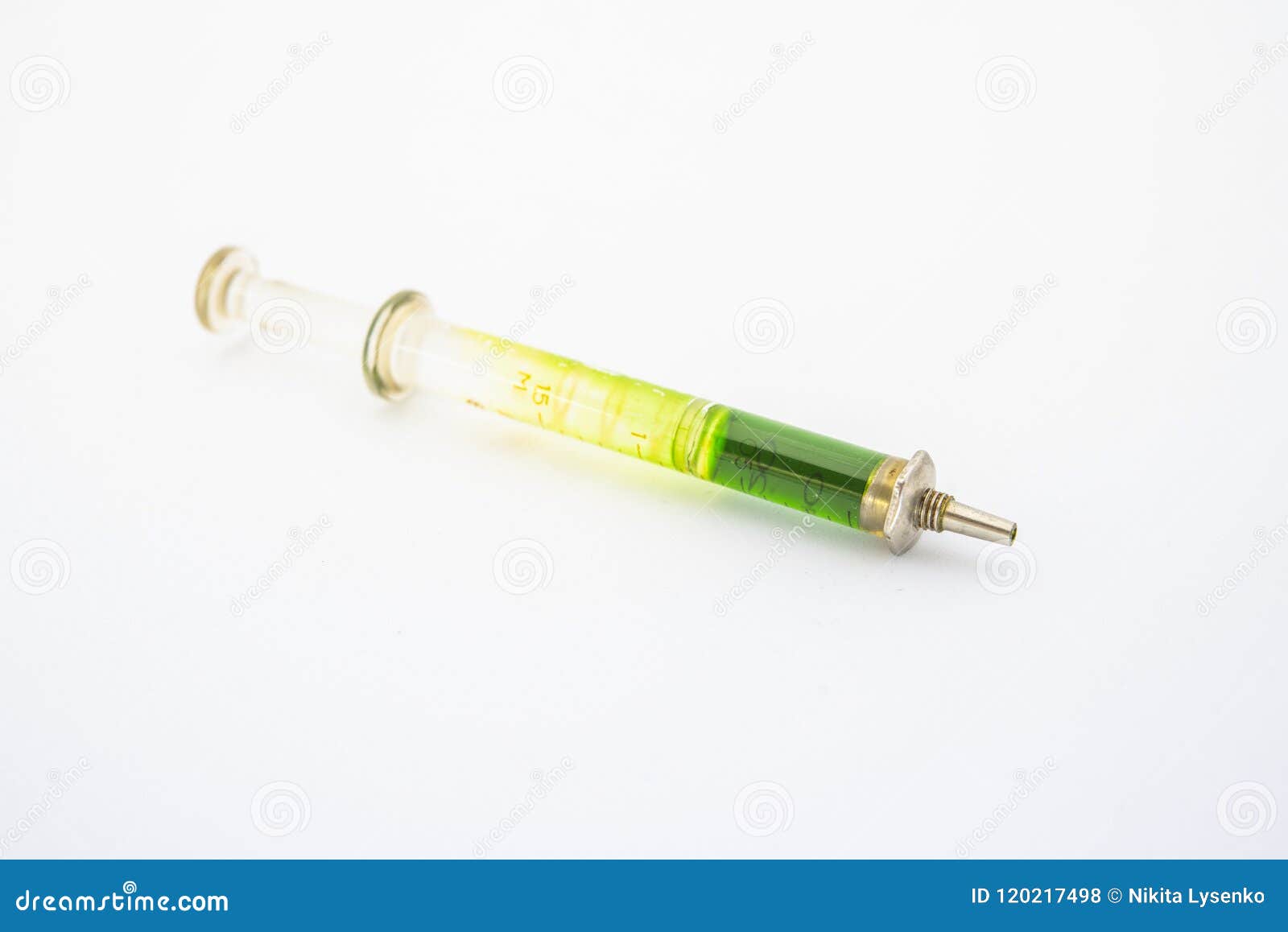 Colored liquid syringe stock photo. Image of medical 120217498