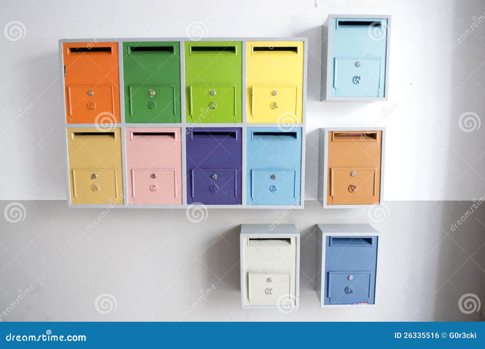 Colored Mail Boxes stock photo. Image of colored, estate 26335516
