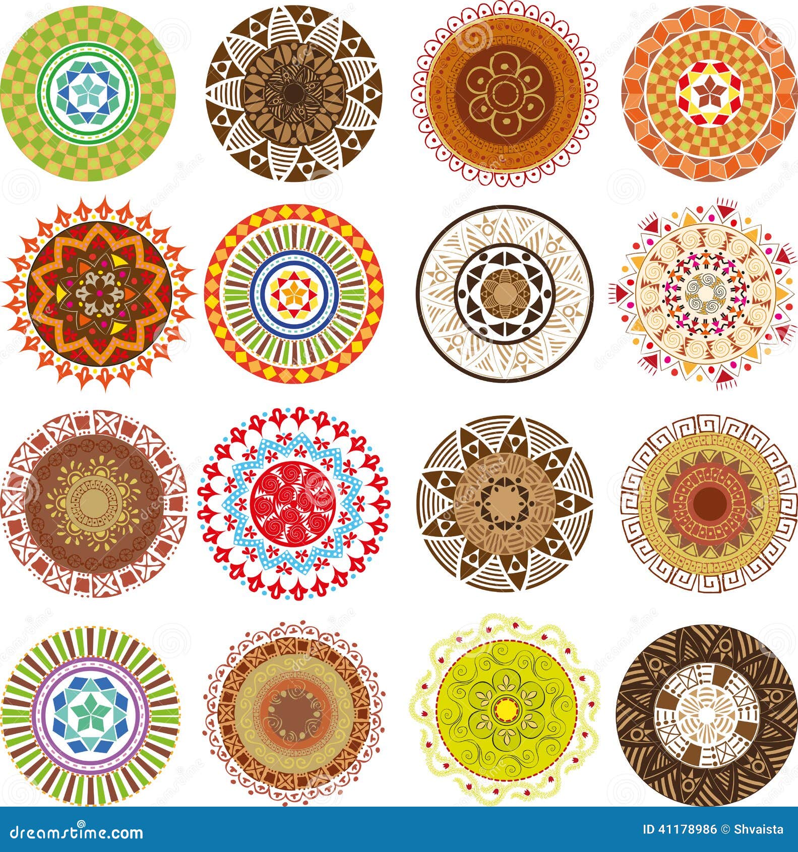 Colored Mandalas Stock Illustration Image 41178986