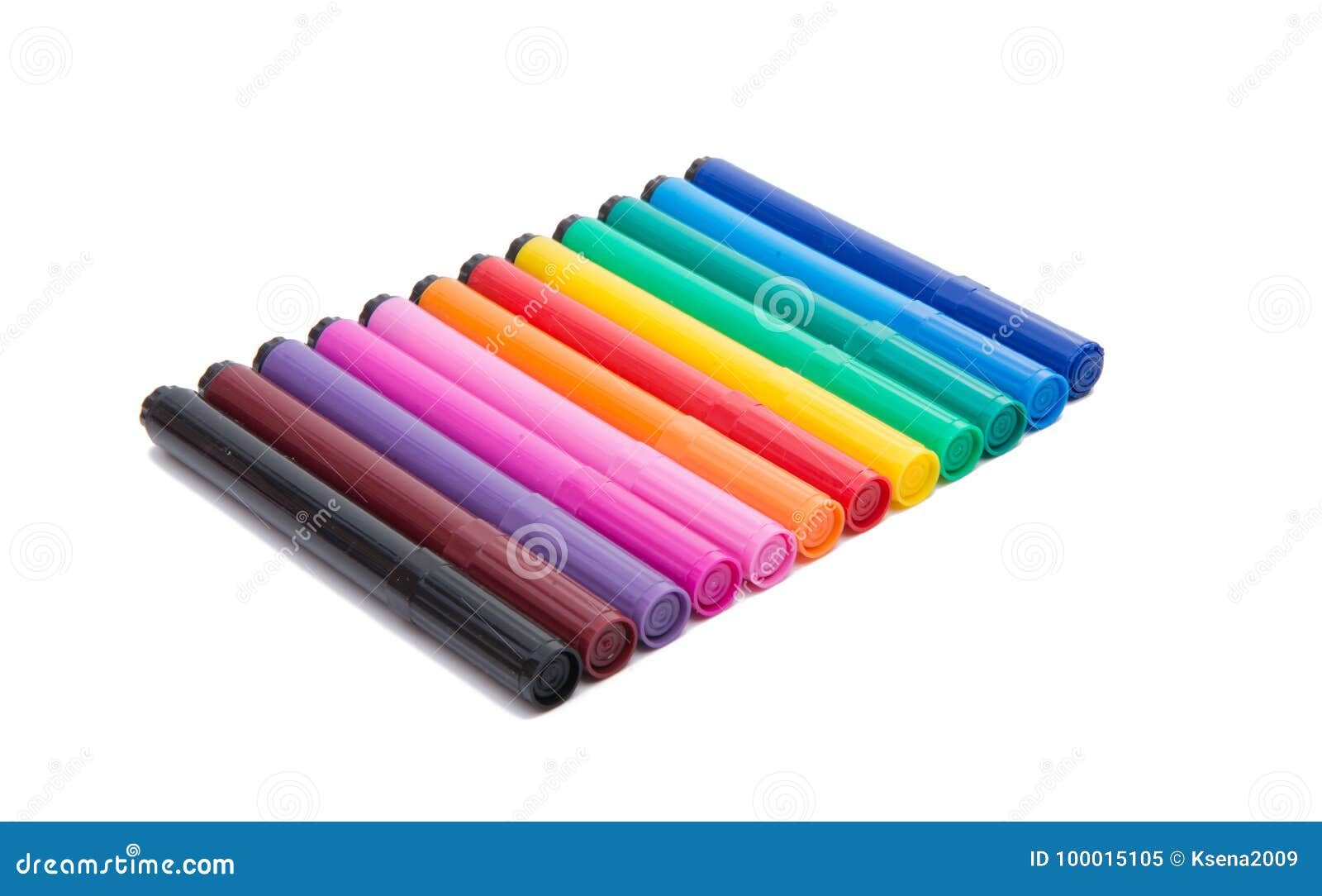 Premium Photo  Six bright colored markers isolated on a white