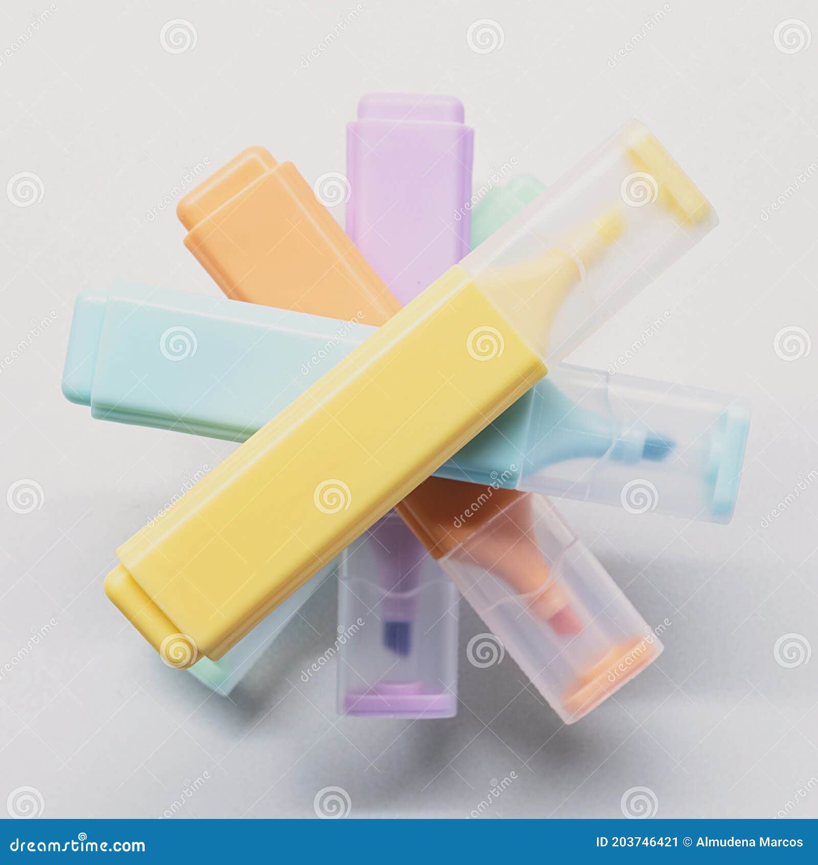 Pastel Colored Marker Pens Creating a Circle Stock Image Image of