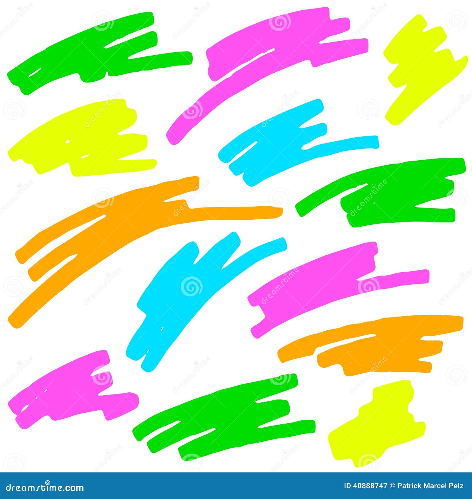 Colored Markings of a Highlighter Pen Stock Vector Illustration of