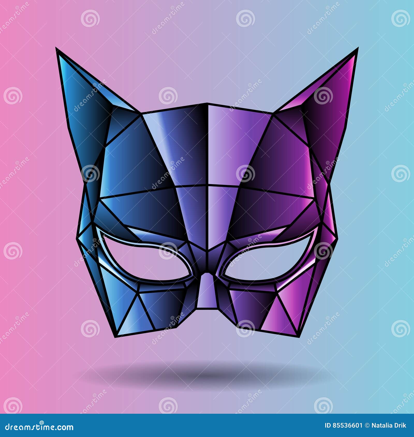 Download Colored Mask Superhero Cat Woman Stock Vector ...