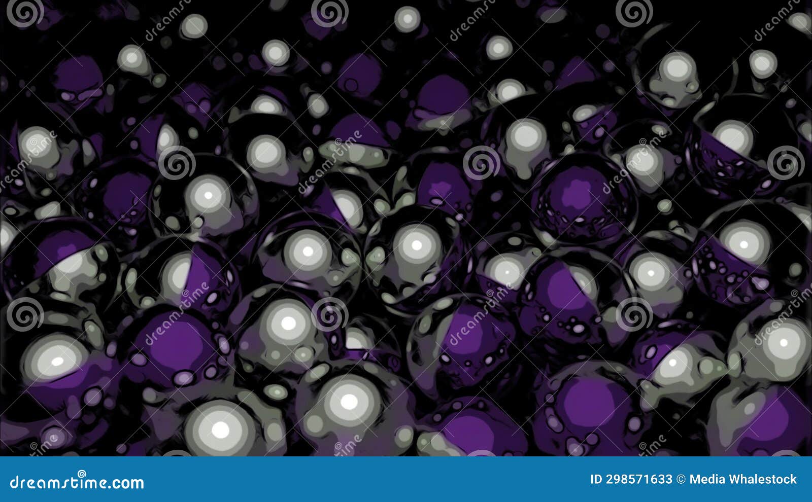 Colored Metal Balls Move in Pile. Design. Moving Pile of Metal Balls
