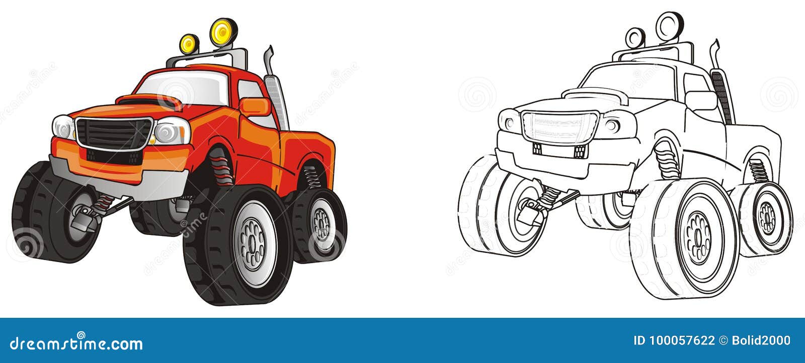 Bulldozer Monster Truck coloring page