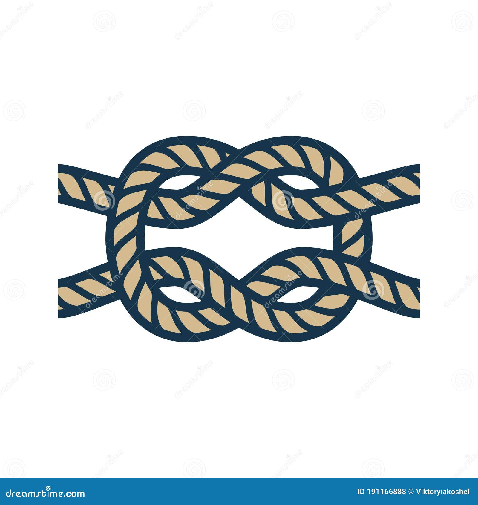 Colored Nautical Rope Knot for a Sea Ship Stock Vector - Illustration ...
