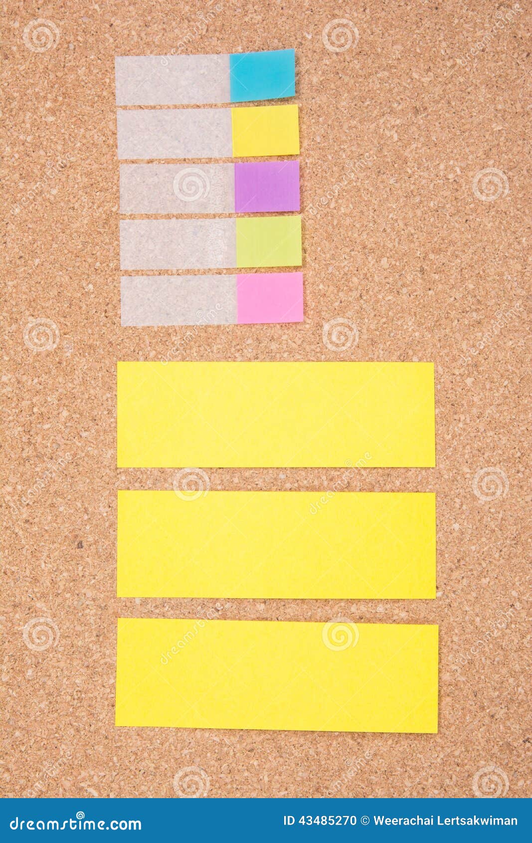 Colored notes paper stock photo. Image of reminder, note 43485270