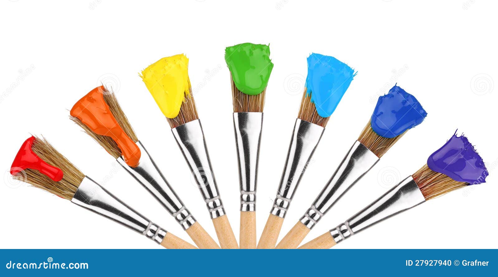 colored paint brushes