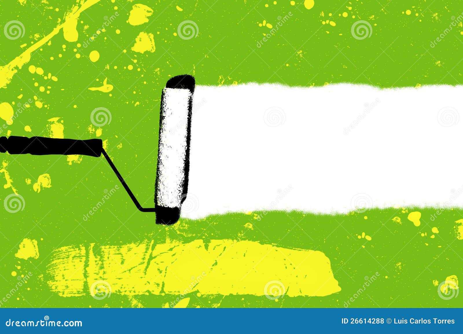 Colored paint roller art stock illustration. Illustration of paintbrush