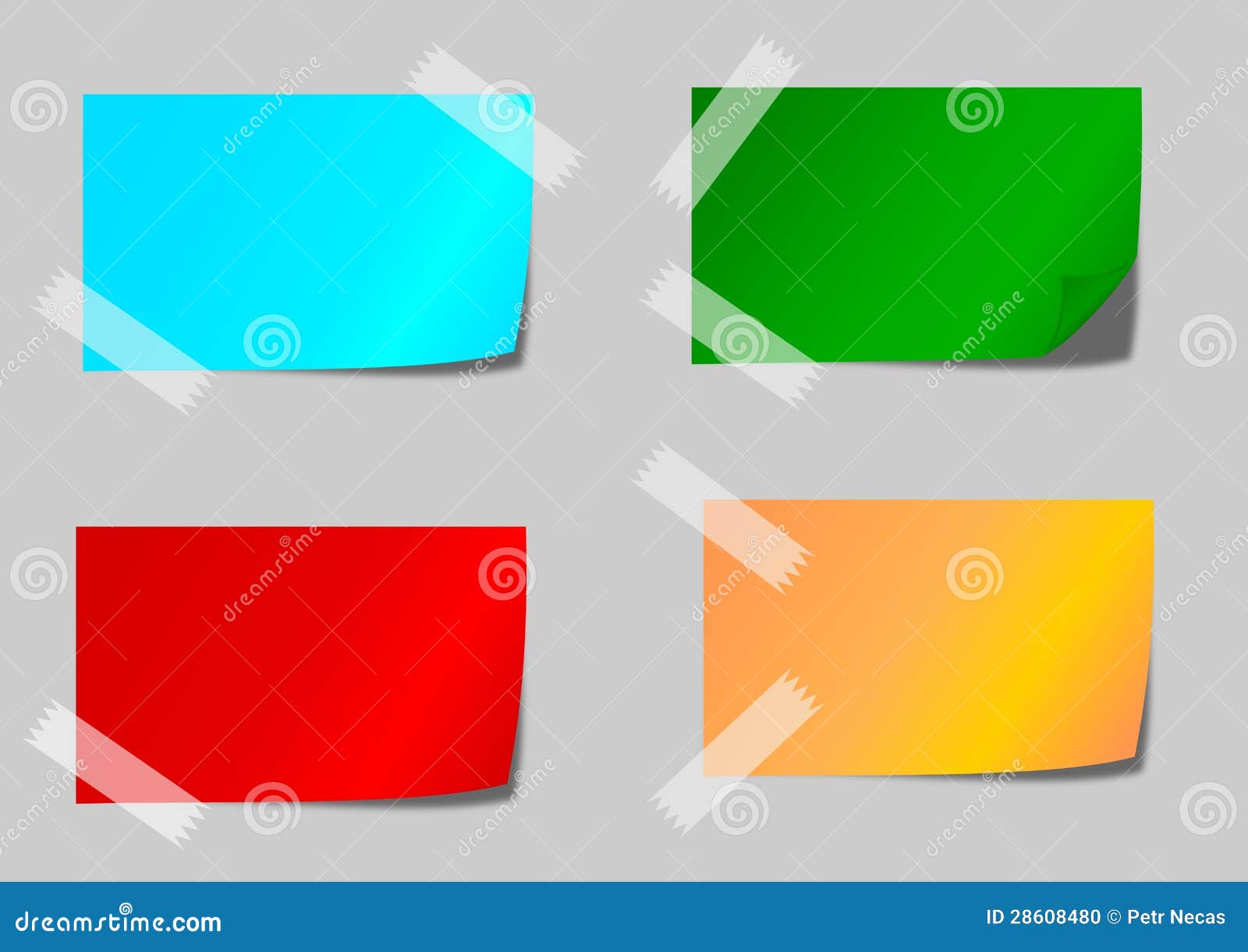 Colored Paper with Adhesive Tape Stock Illustration Illustration of