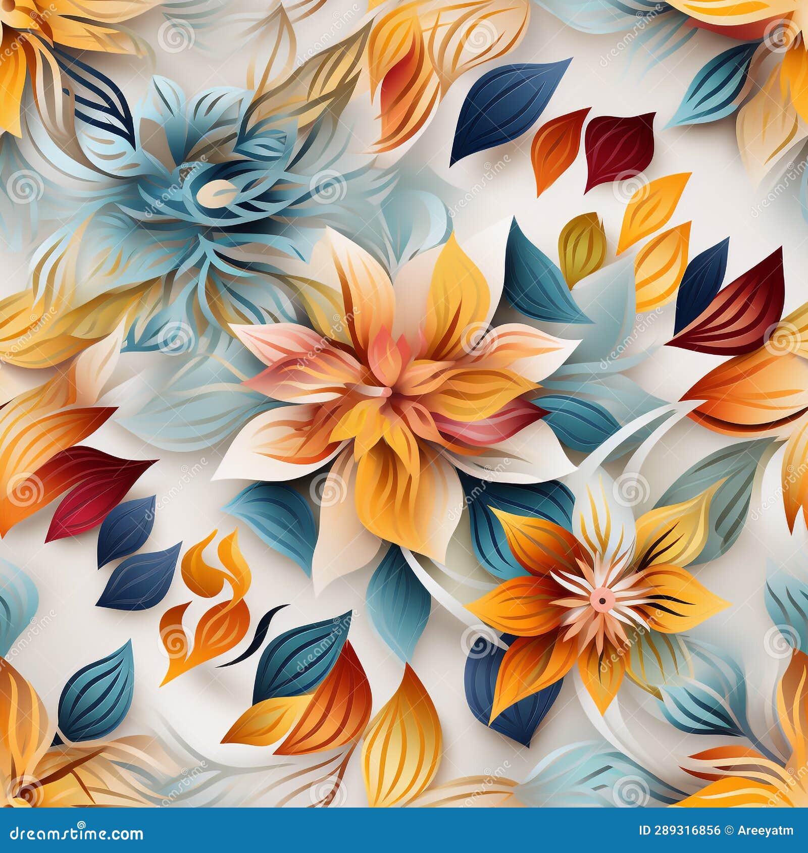 Colored Paper Art Seamless Pattern. Generative AI Stock Illustration