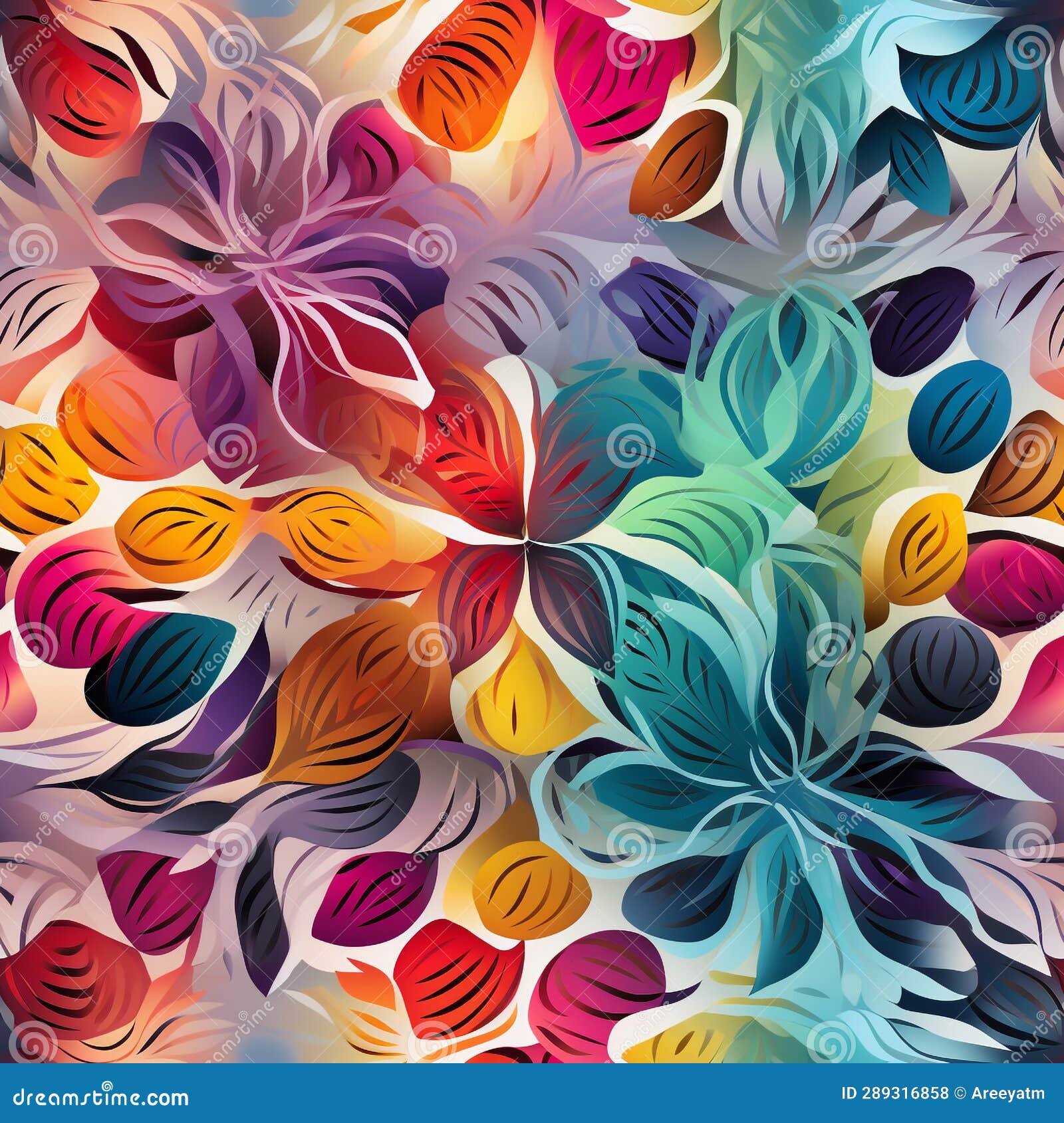 Colored Paper Art Seamless Pattern. Generative AI Stock Illustration