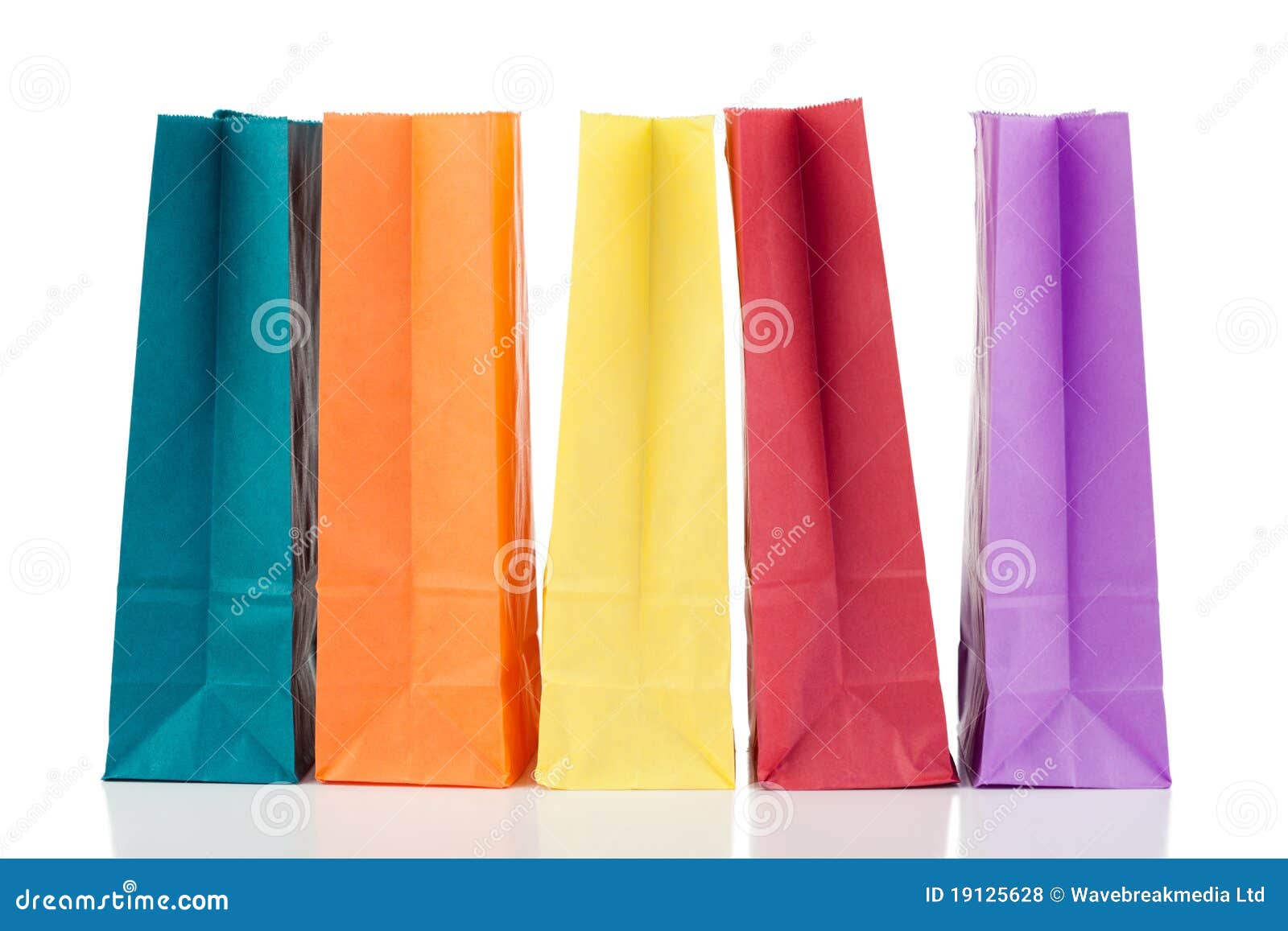 Colored paper bags stock photo. Image of yellow, natural 19125628