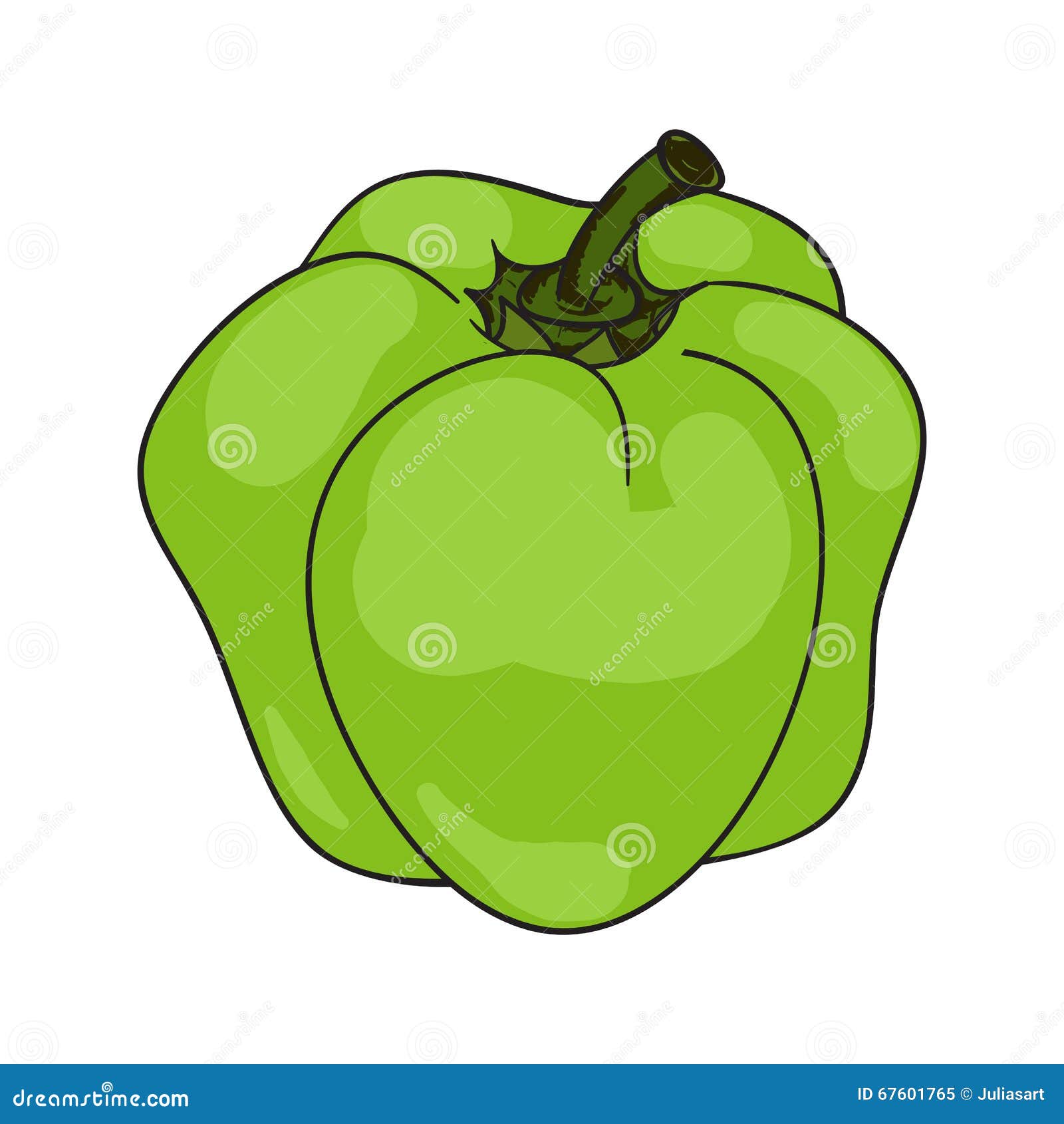 Colored Paprika (pepper). Vector Stock Vector Illustration of nature