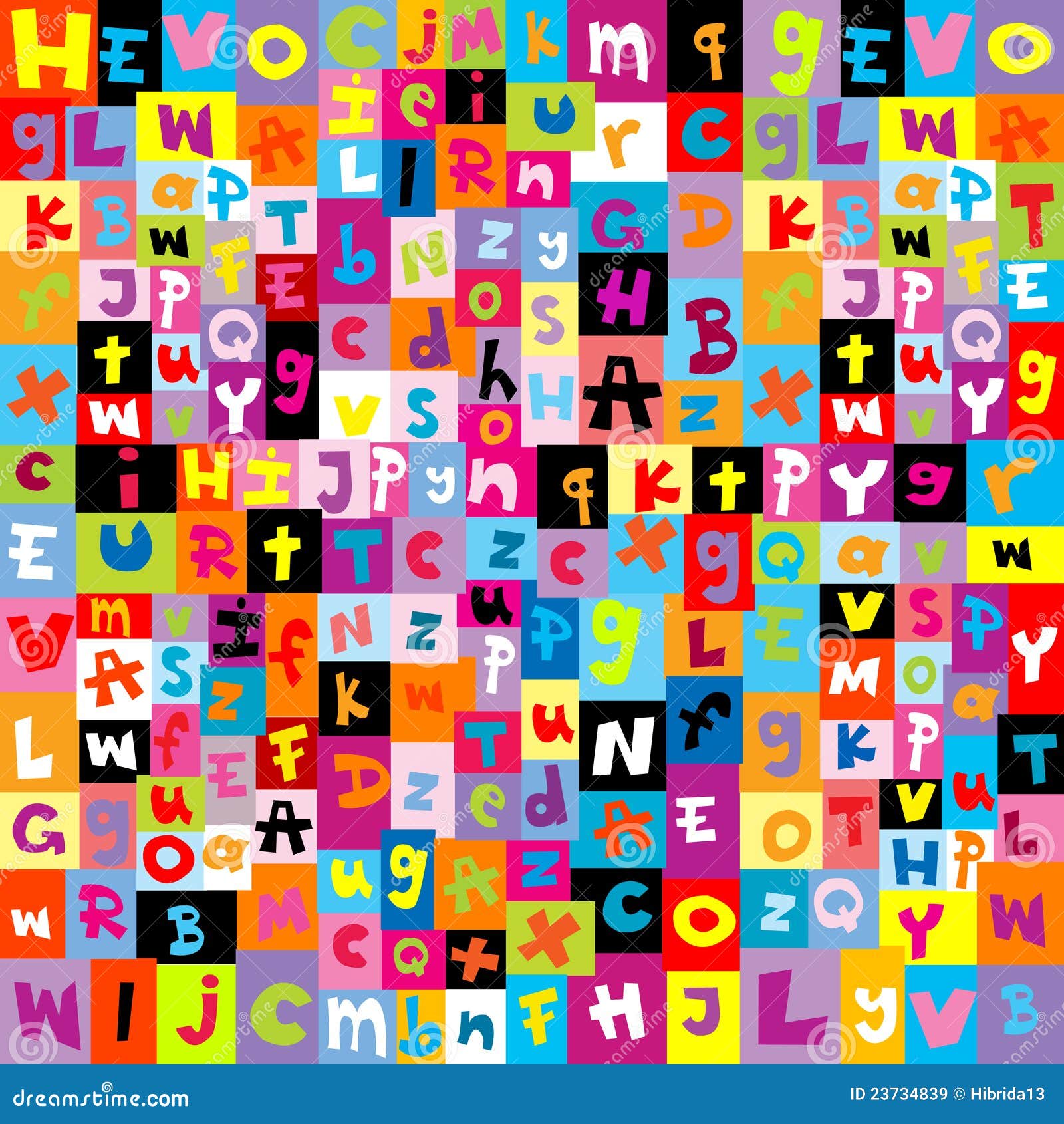 Colored Pattern With Letters Of Alphabet Stock Vector - Illustration of