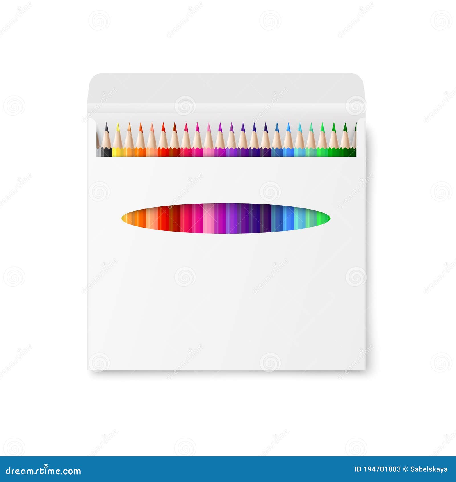 Download Colored Pencil Box Set - Realistic Isolated Blank White Mockup Stock Vector - Illustration of ...