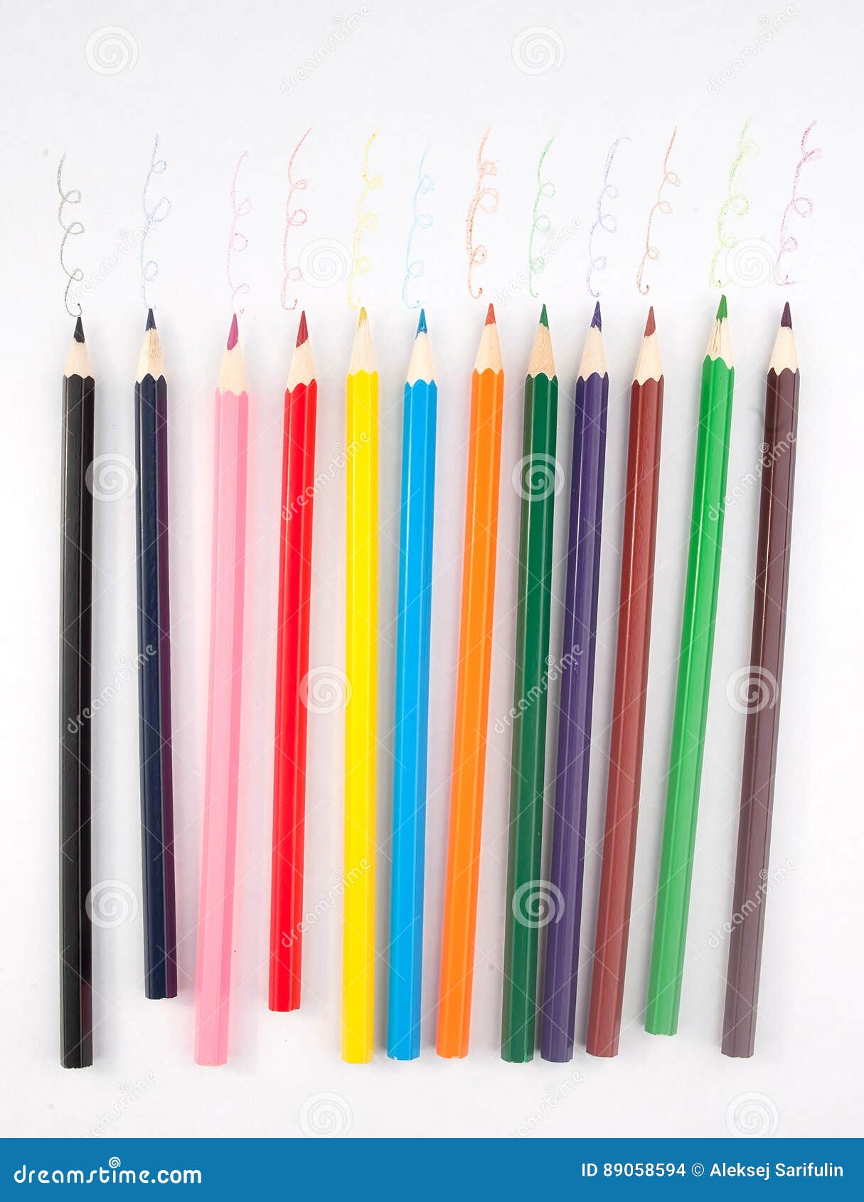 A colored pencil stock photo. Image of rainbow, artstica 89058594