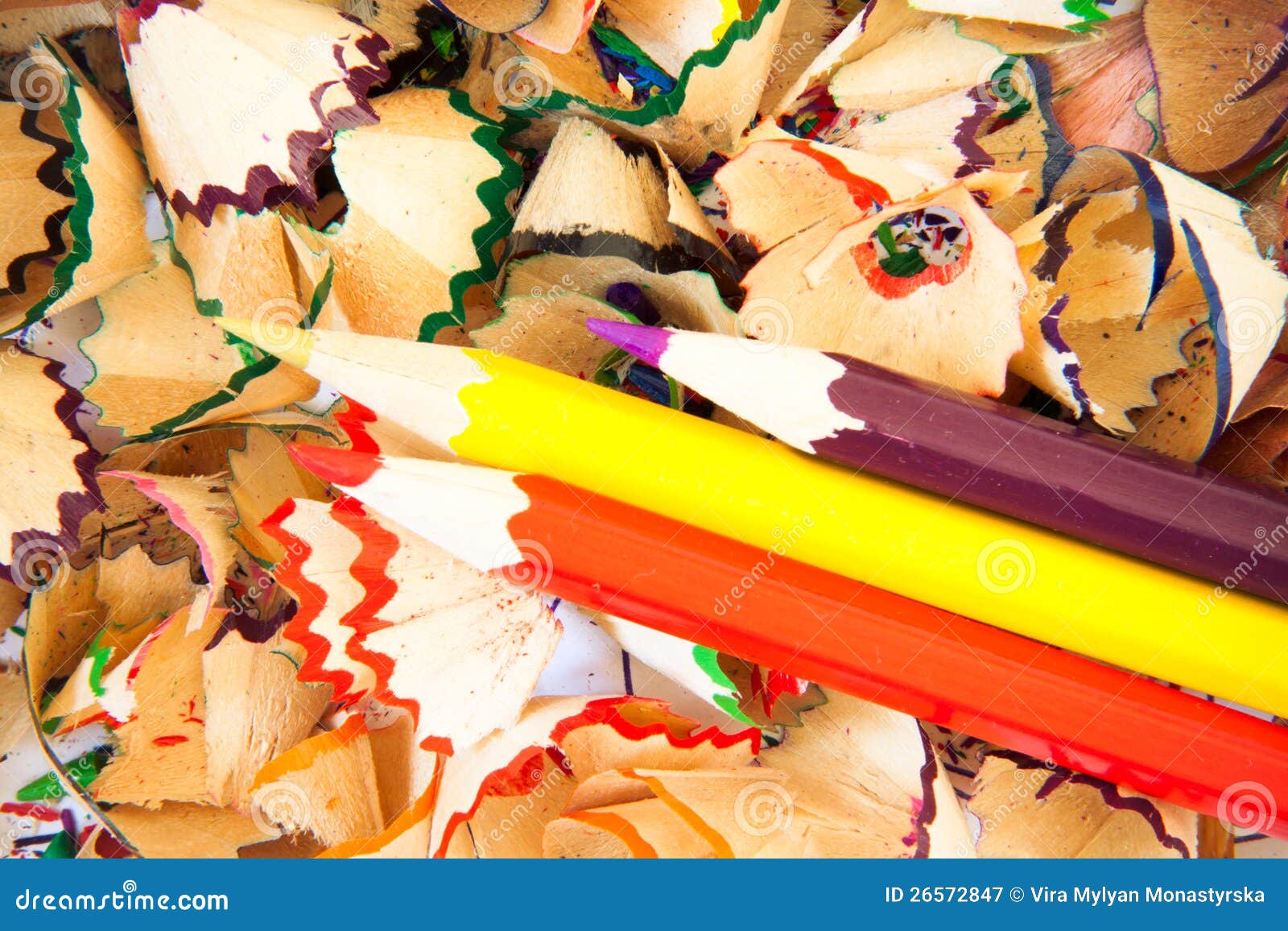 Colored pencil shavings stock image. Image of color, learn 26572847