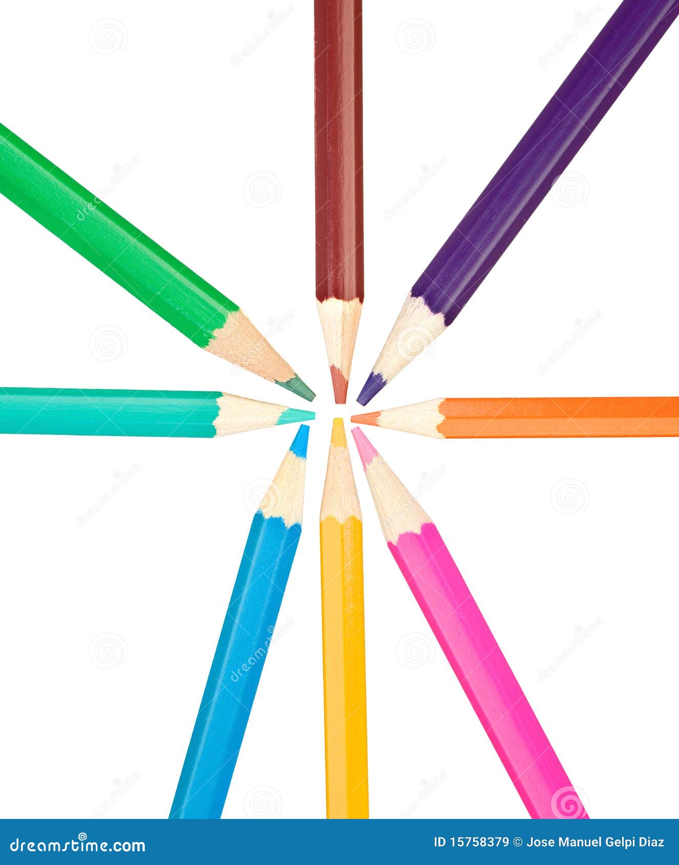 Colored Pencils Arranged In A Star Shape Stock Image - Image of object ...