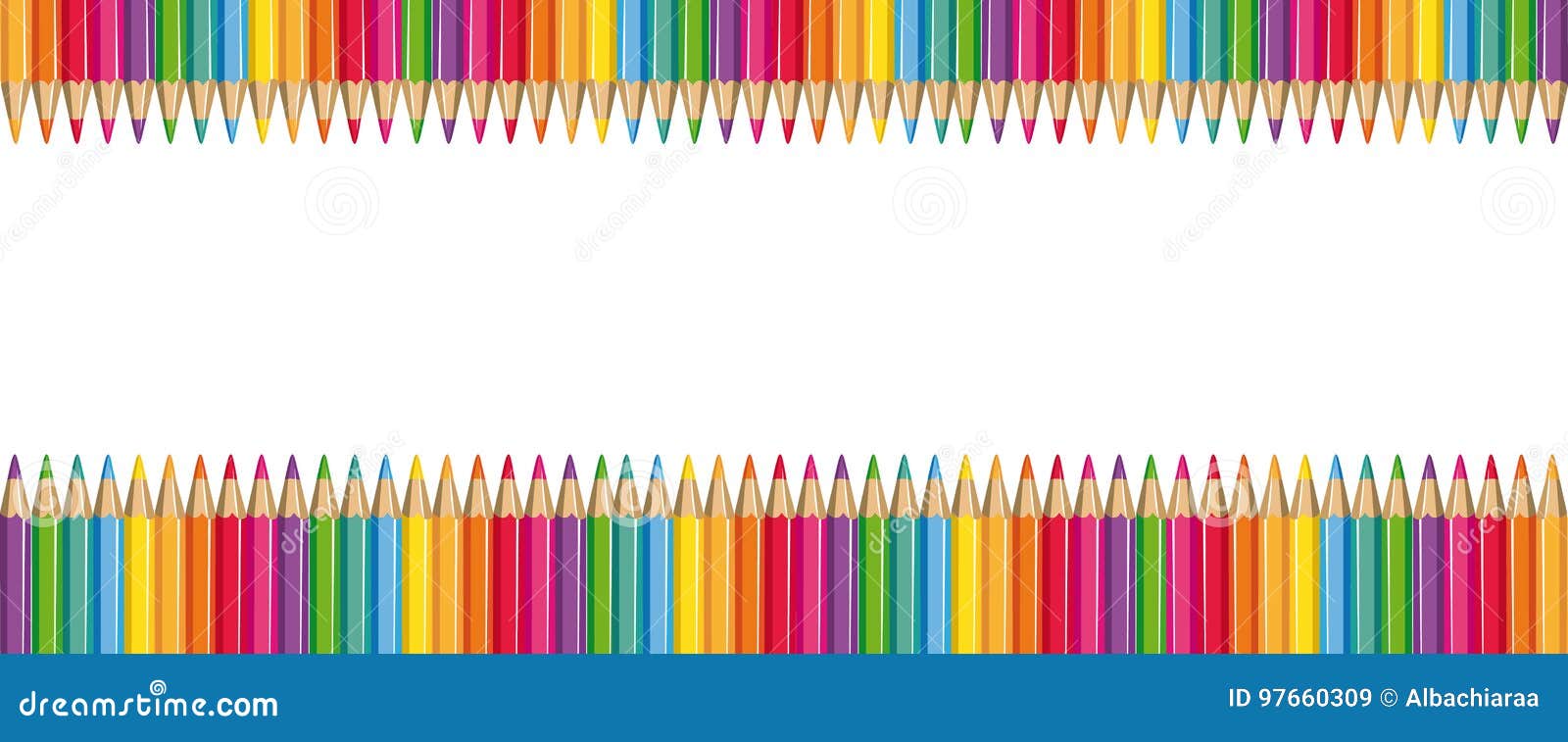 Colored pencils banner stock vector. Illustration of colour 97660309