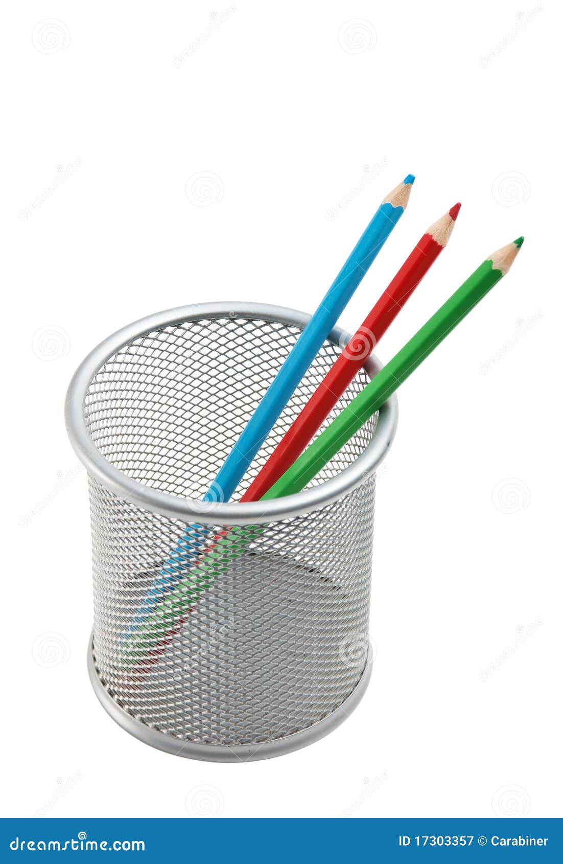 Colored pencils in basket stock image. Image of school 17303357