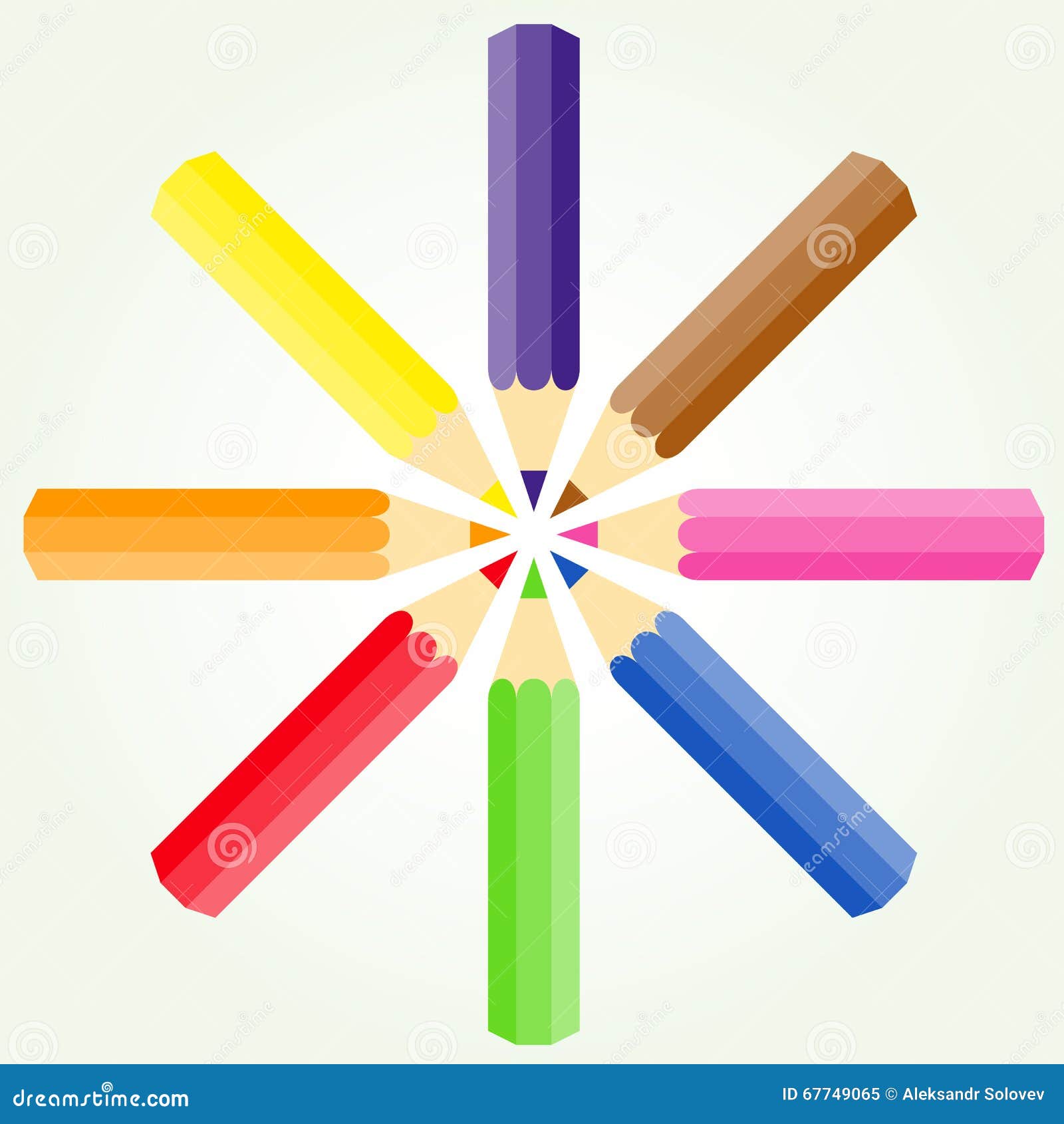 Colored Pencils in a Circle 2 Stock Vector - Illustration of bright ...