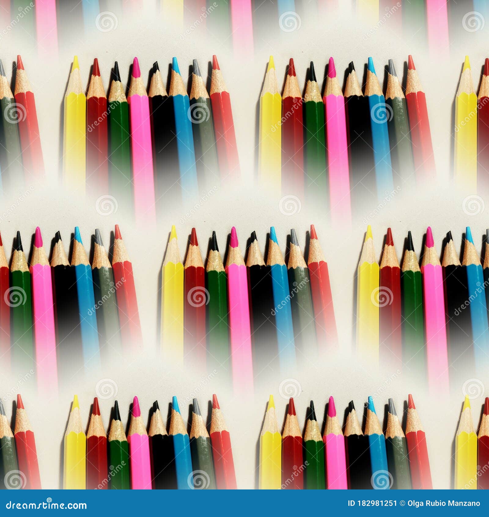 Colored Pencils and Clothes Peg in Pop Art Composition Stock Image