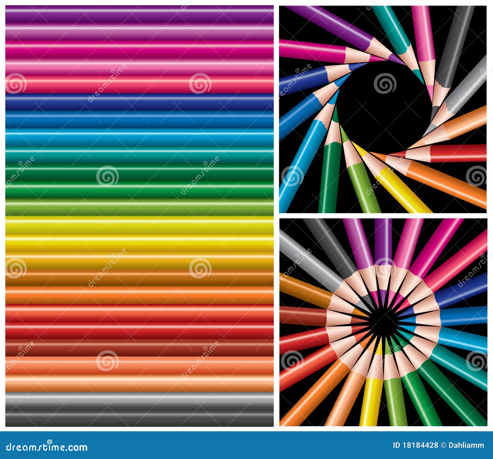 Colored pencils, collage stock vector. Illustration of green 18184428