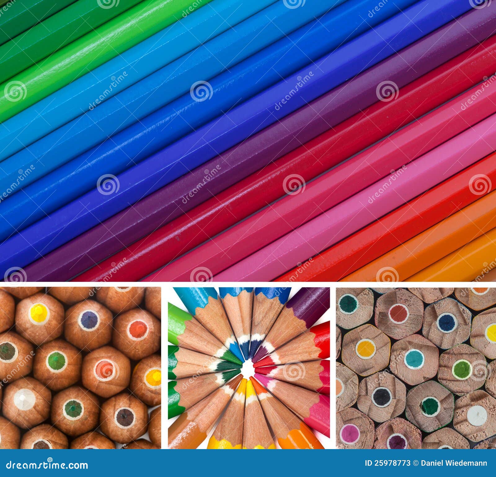 Colored Pencils Collage Stock Photos Image 25978773