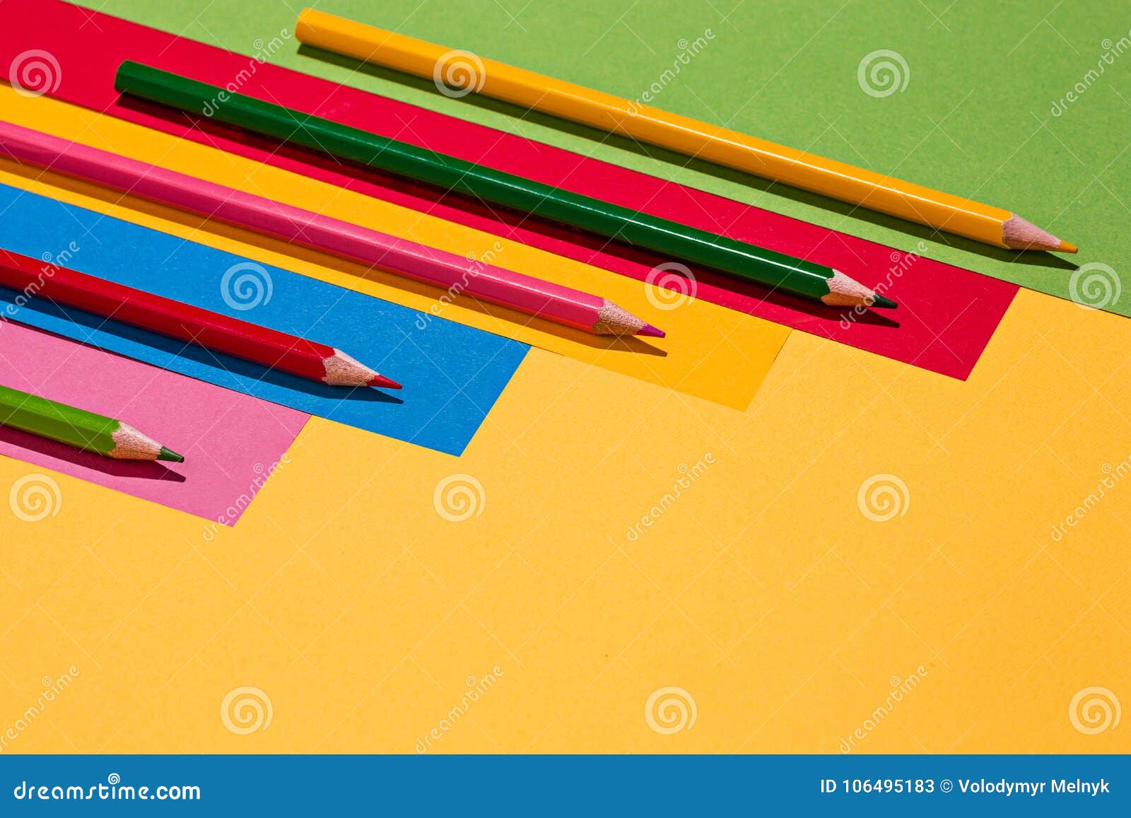 Colored Pencils and Colour Paper Stock Image Image of crayon, hobby