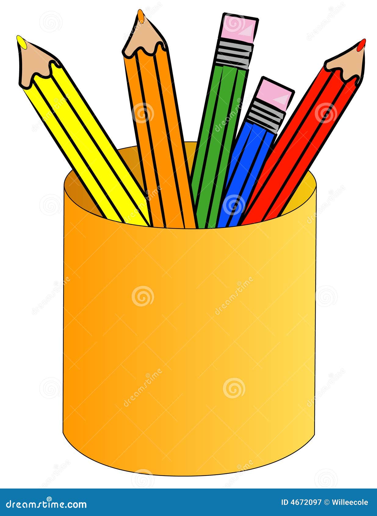 Kids Color Pencils in a Cup Free Stock Photo