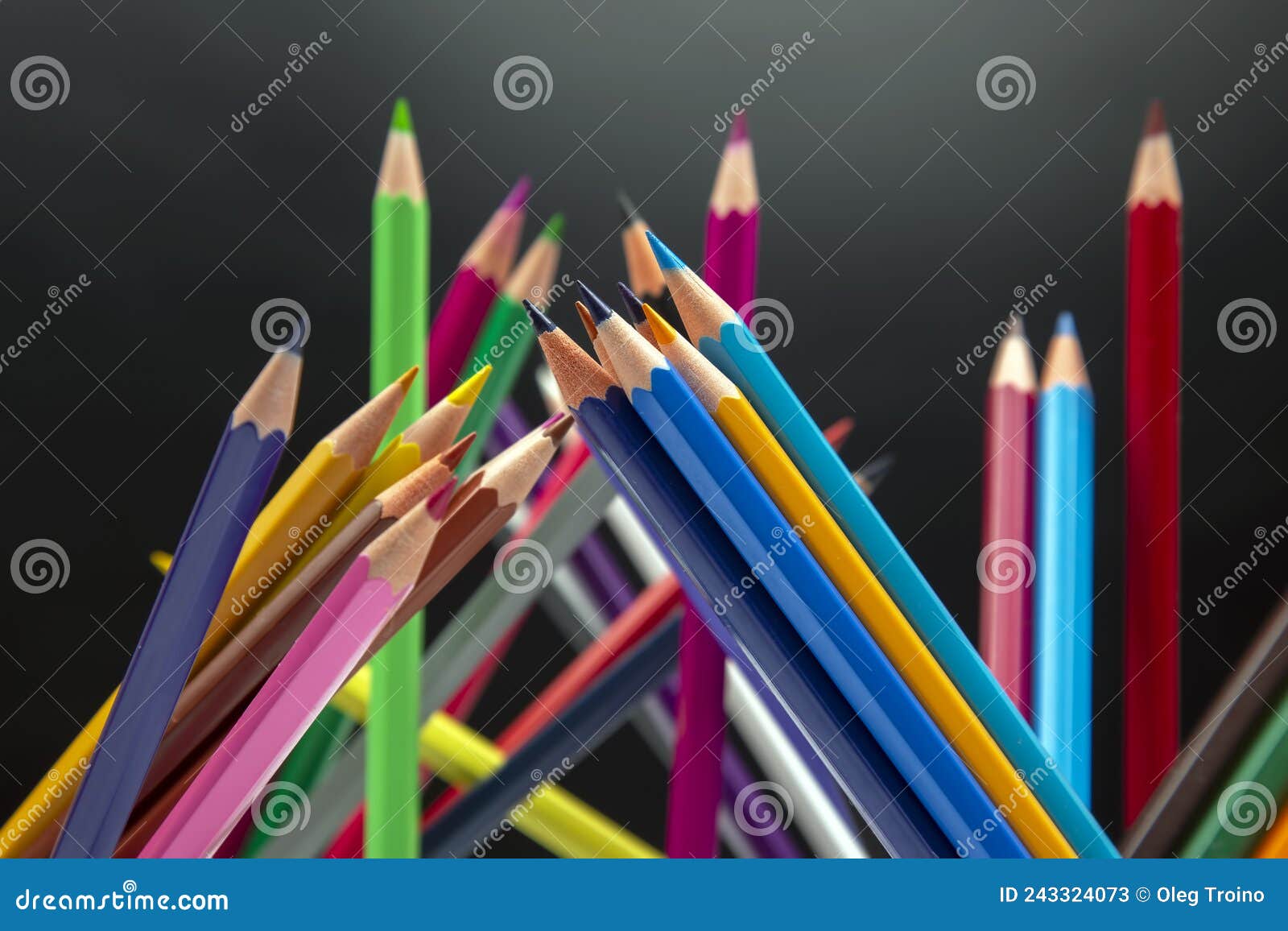 Colored Pencils for Drawing. Education and Creativity Stock Image