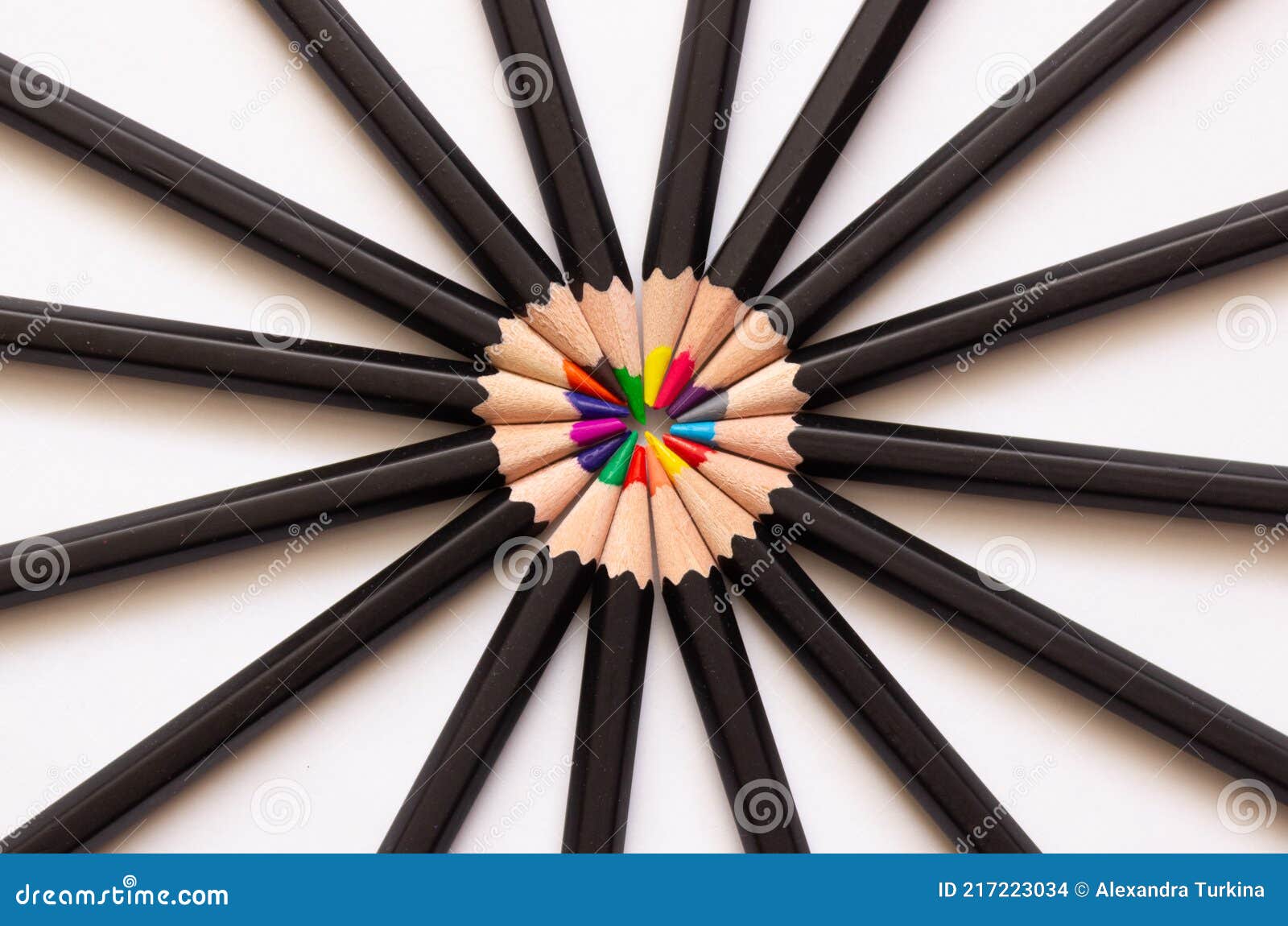 Colored Pencils for Drawing Folded in a Circle. Childhood Concept ...