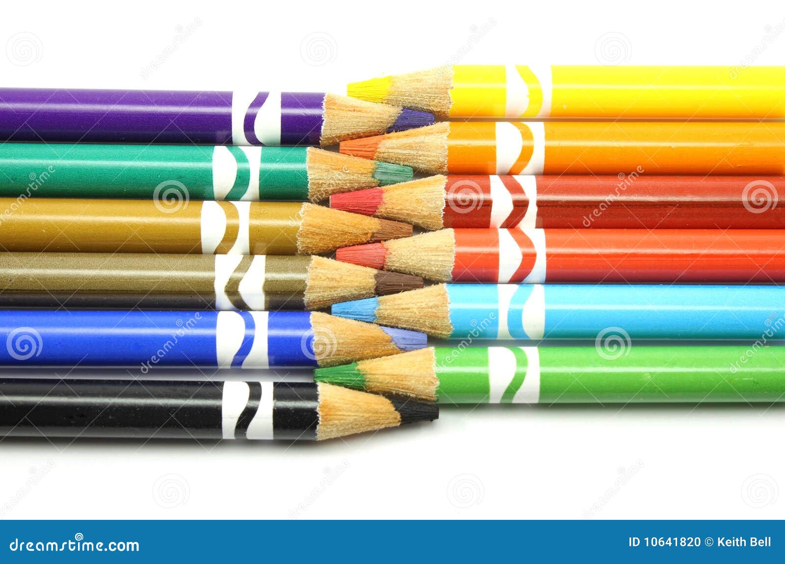 Colored Pencils Lined Up Together Stock Photo Image of vivid, artist