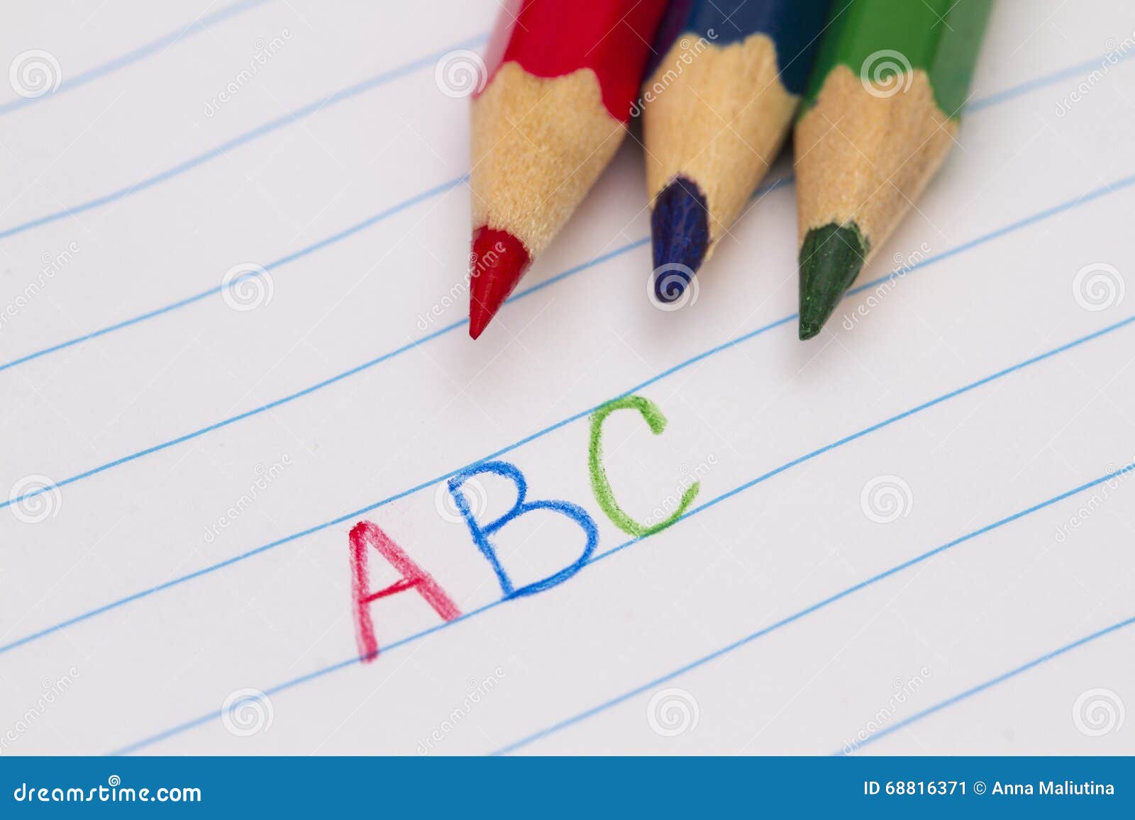 Colored pencils on paper stock image. Image of splash 68816371