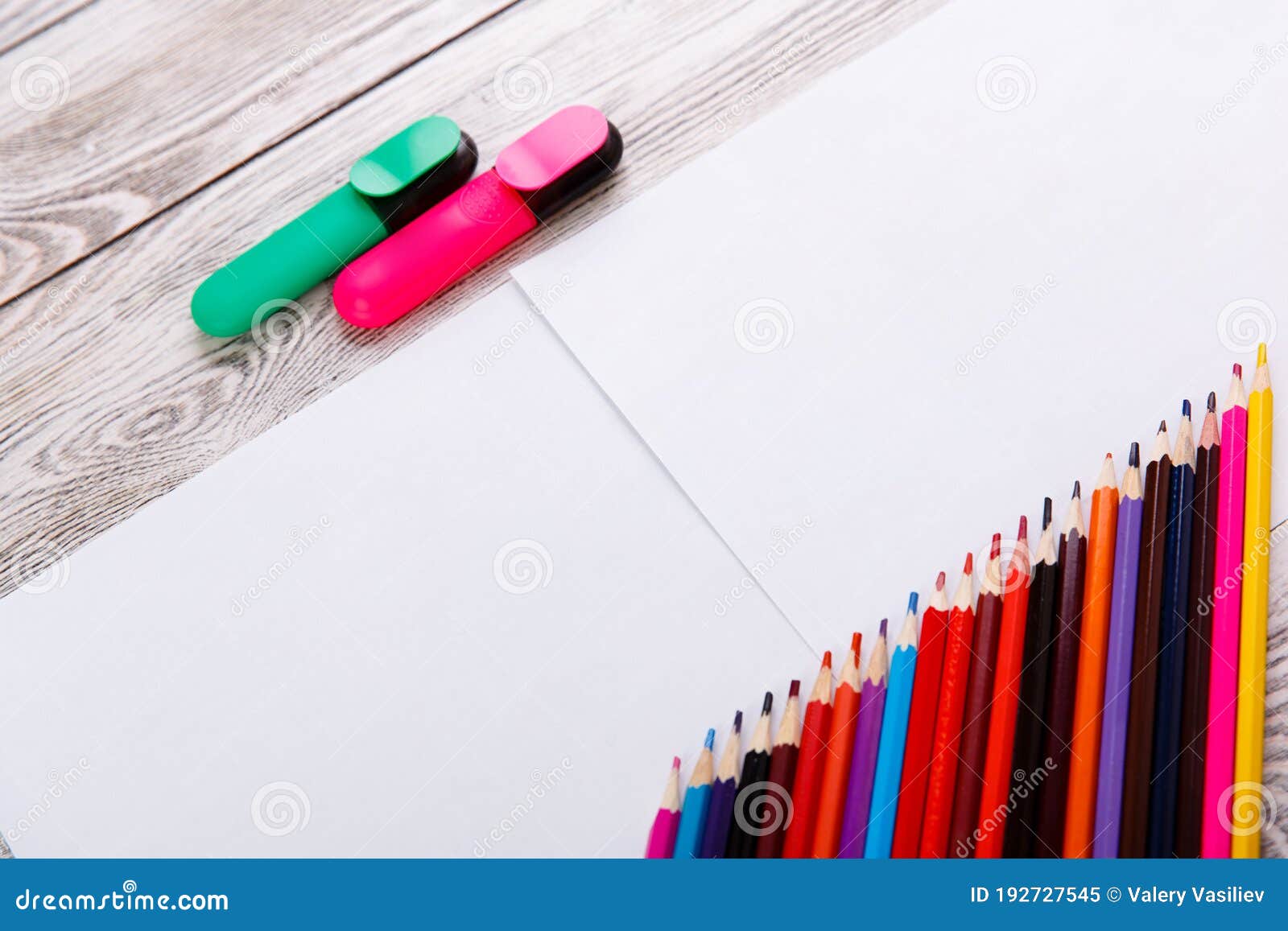 316 Blank Paper Sheets Colored Pencils Stock Photos - Free ...