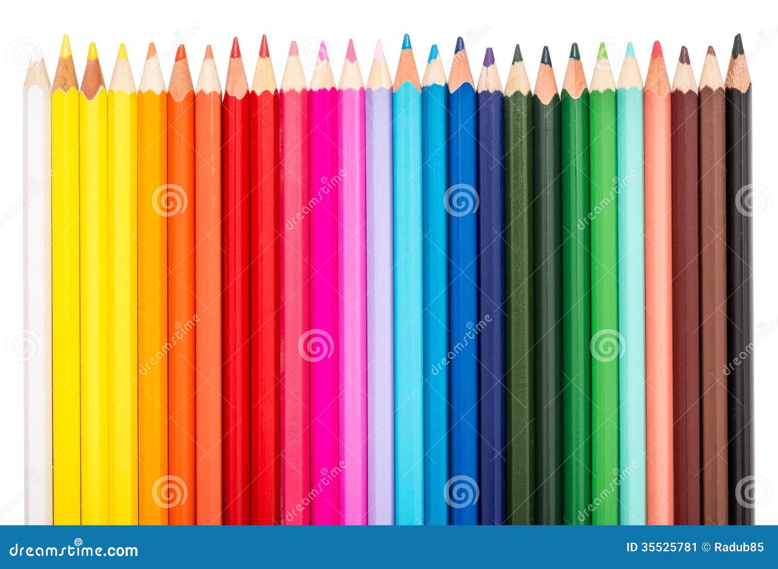 Row Of Rainbow Pencils Stock Photo - Download Image Now - Artist's Palette,  At The Edge Of, Color Image - iStock