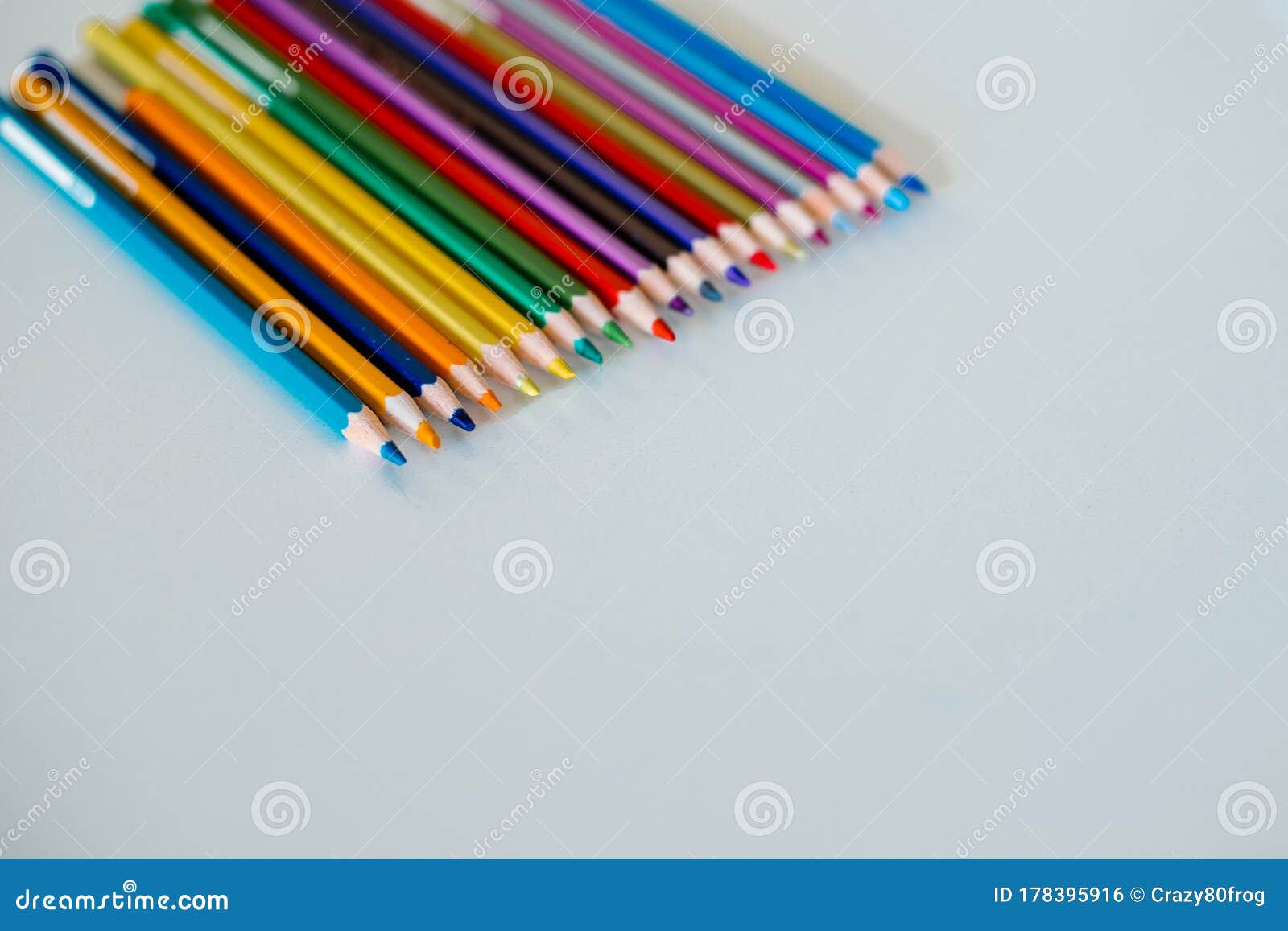 Colored pencils on white stock photo. Image of colour 178395916