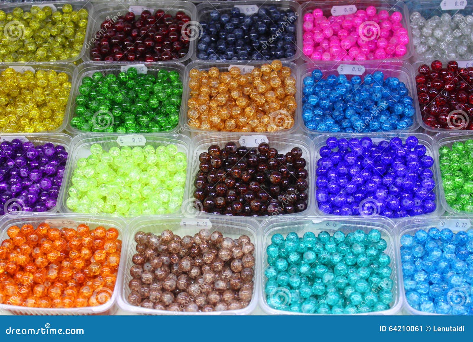 colored plastic beads