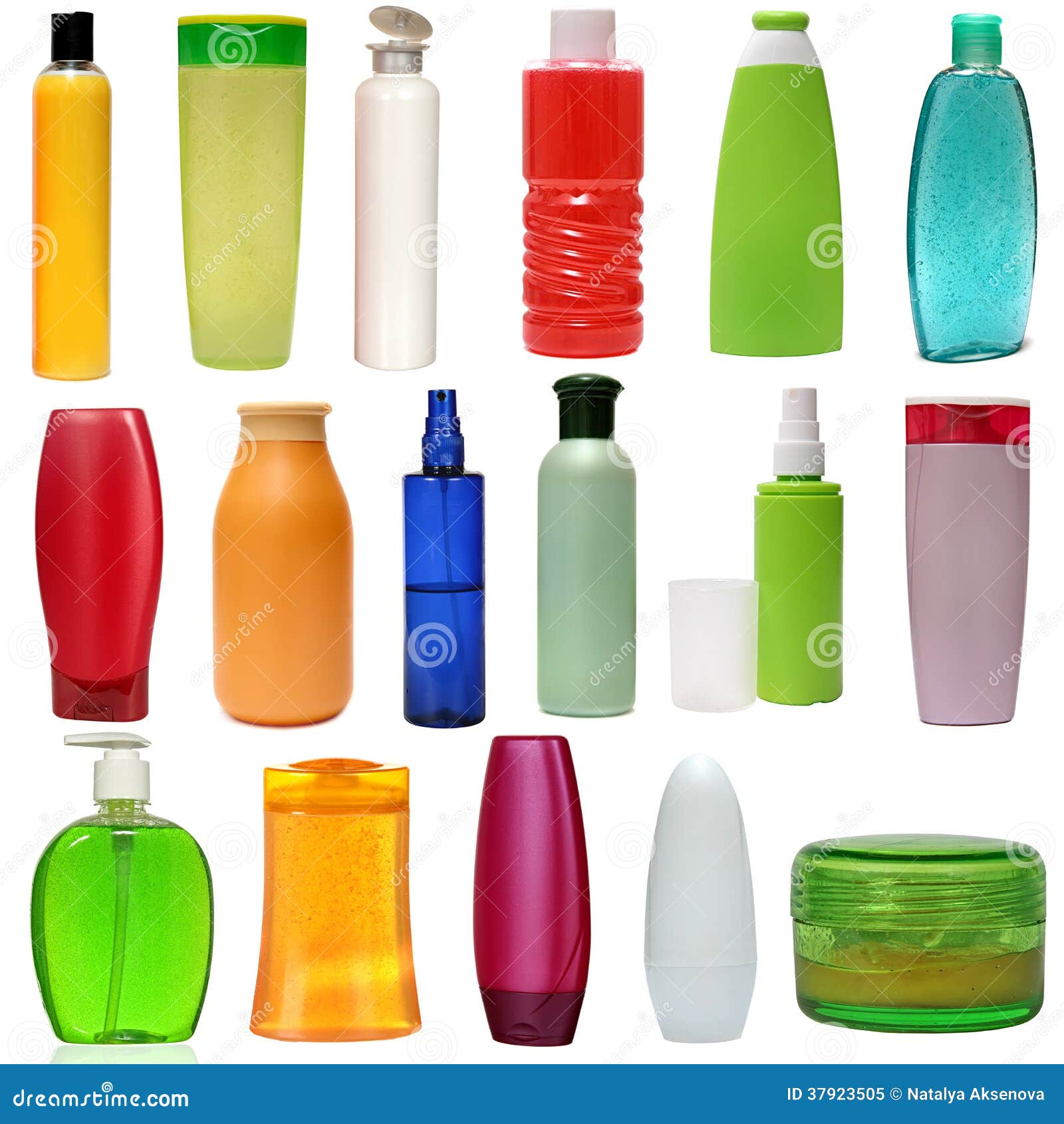 colored plastic bottles