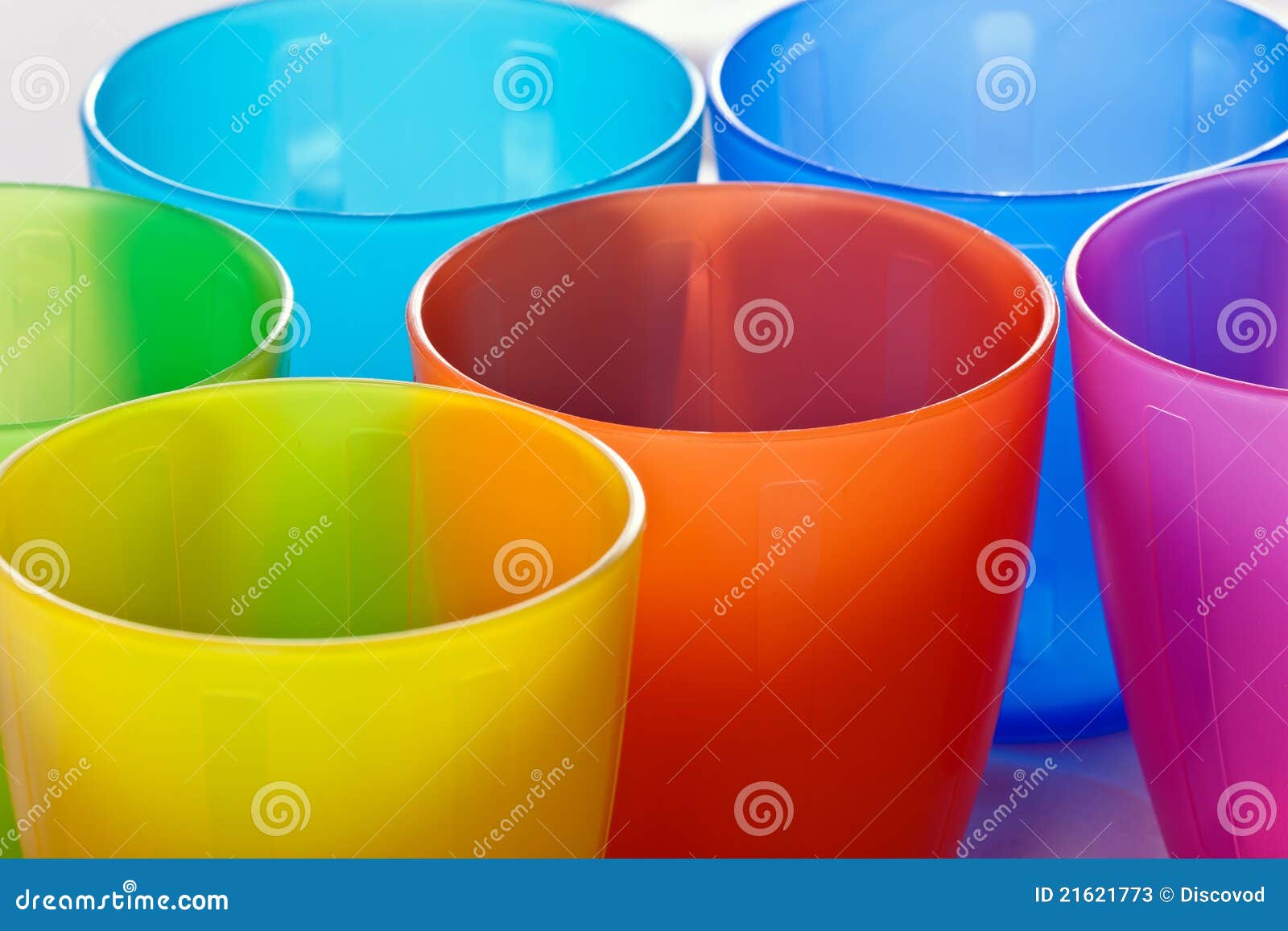 Colored plastic cups stock image. Image of drinking