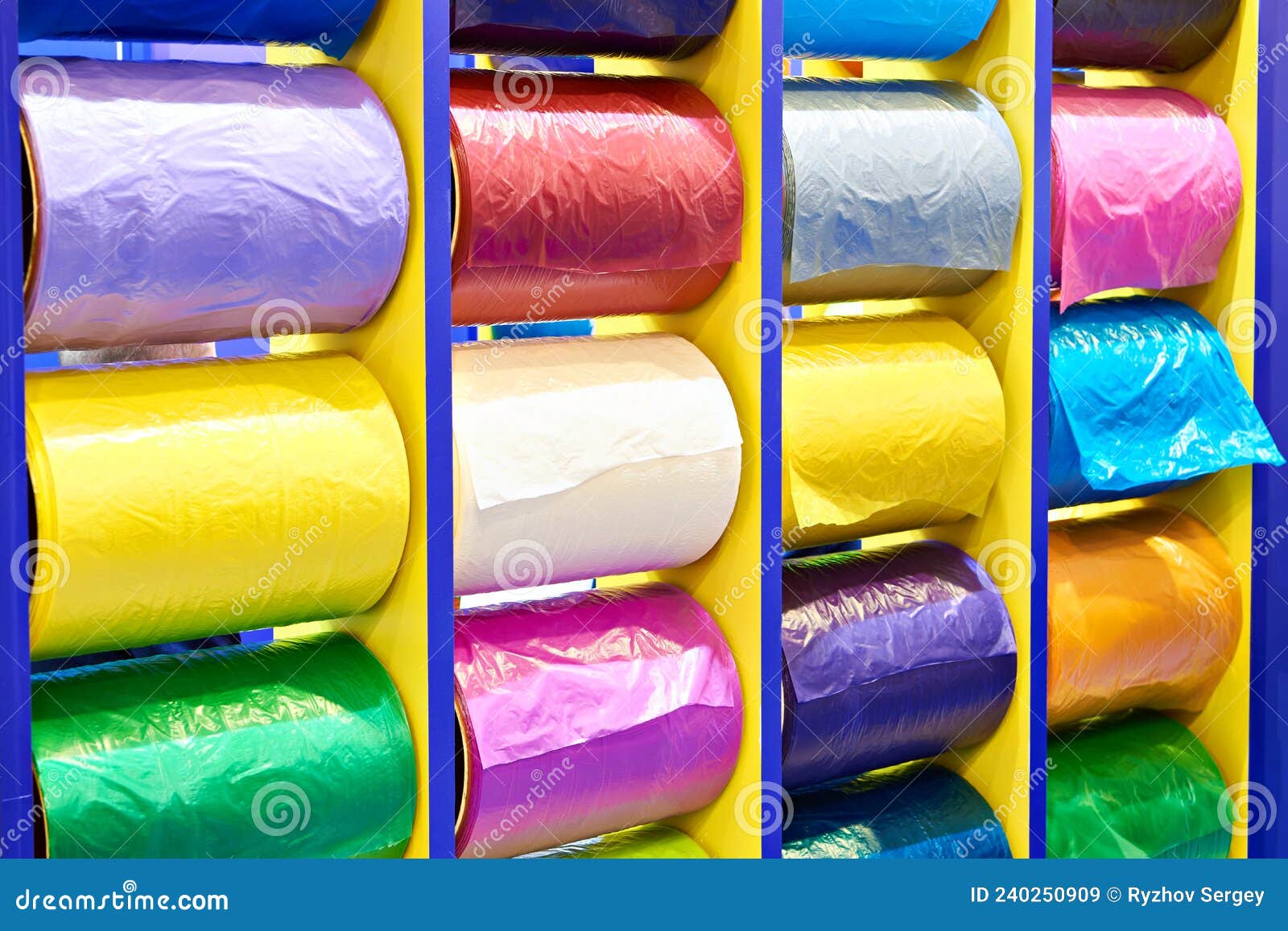 Colored Plastic Films in Rolls Stock Image Image of color, industry