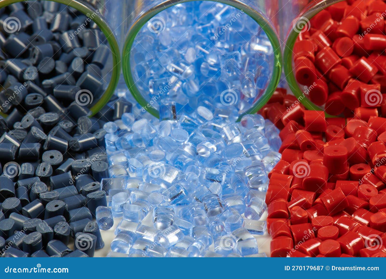 Colored Plastic Resins in Test Tubes in Laboratory Stock Image Image