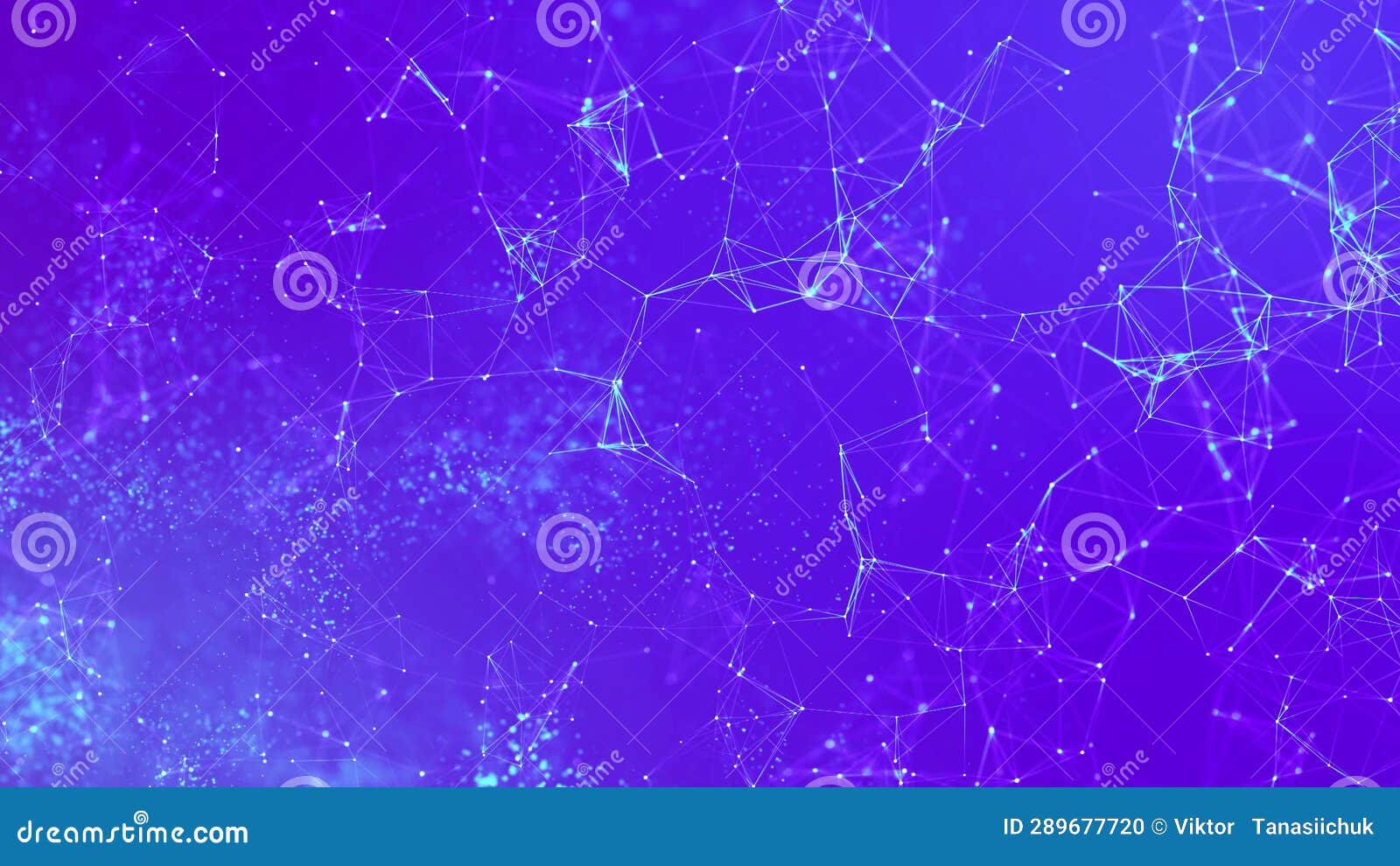 Colored Polygonal Space. Connection Dots and Lines Structure. Dynamic